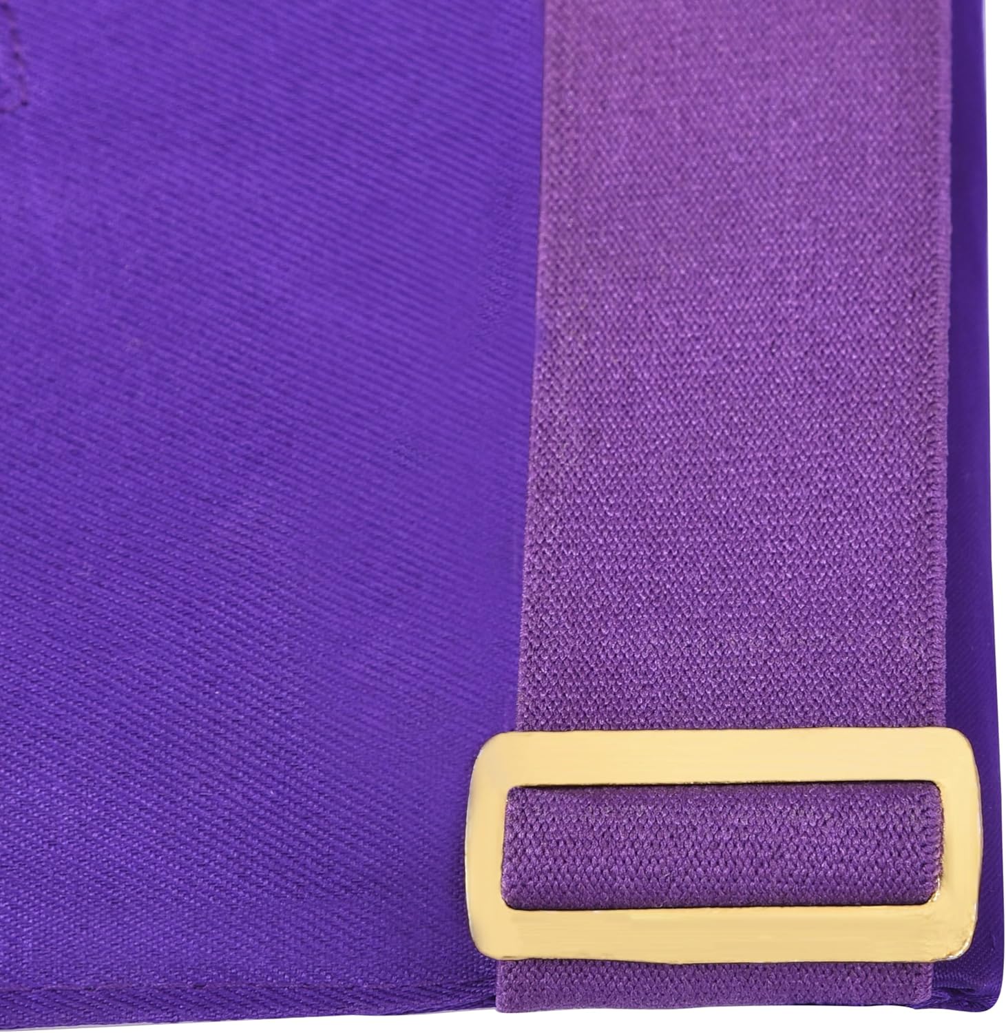 Bricks Masons Past Illustrious Master Council Apron - Gold Braid Borders & Purple Machine Embroidery