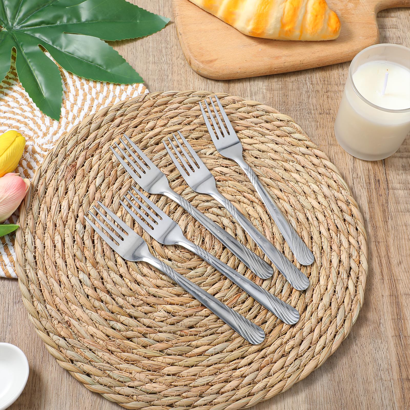 Kifmurase 100Pcs Bulk Dinner Forks Set, 6.9Inches Stainless Steel Forks, Silverware Flatware Fork, Salad Cutlery, Mirror Polished for Home, Restaurant, Kitchen, Dishwasher Safe — Amazon image 7