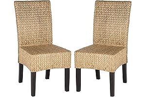 Safavieh Home Collection Luz Natural Wicker Dining Chair (Set of 2)