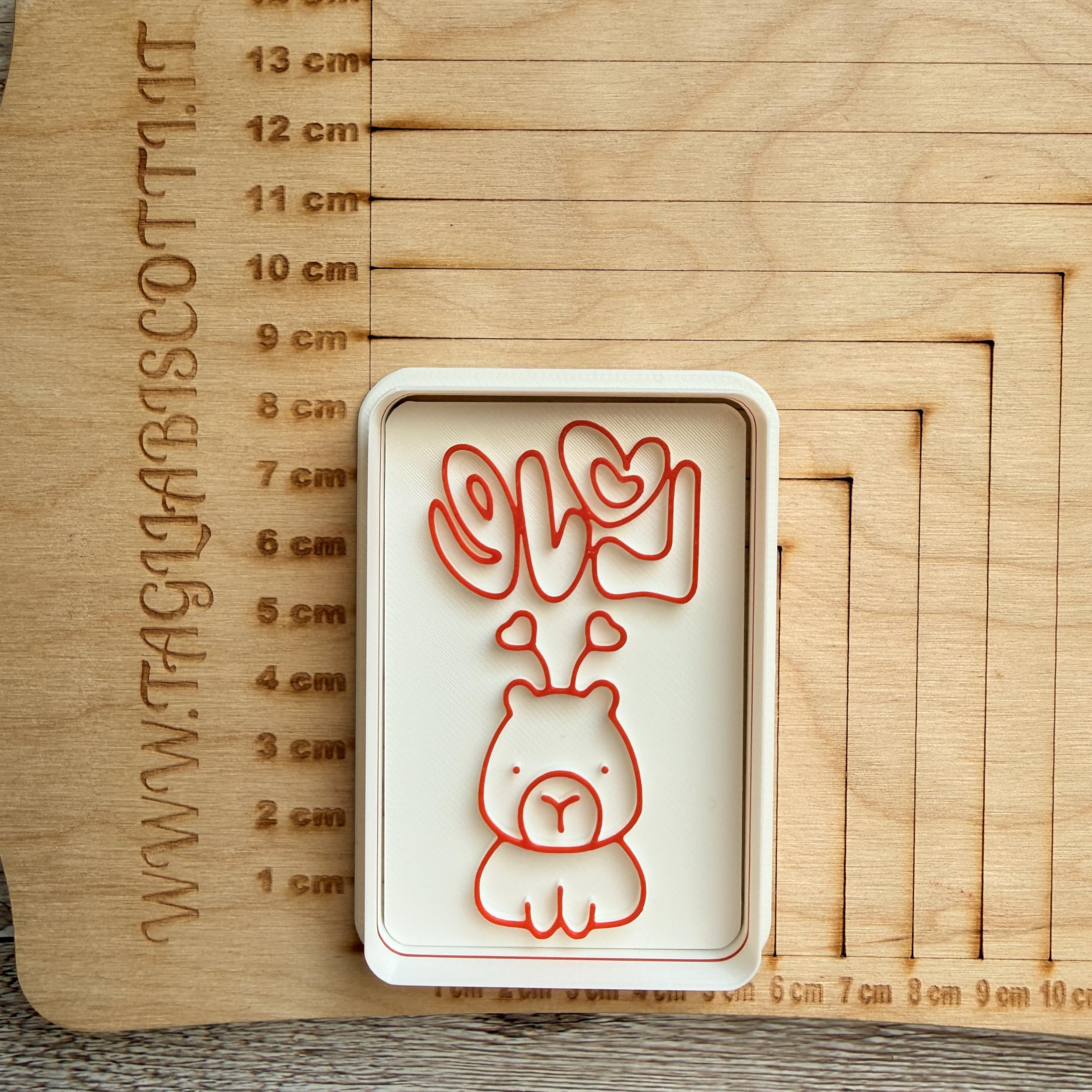 Tagliabiscotti LOVE San Valentino - Formina Per Biscotti E Pasta Di Zucchero, 8x8x1,2 Cm, Made In Italy In PLA - 3