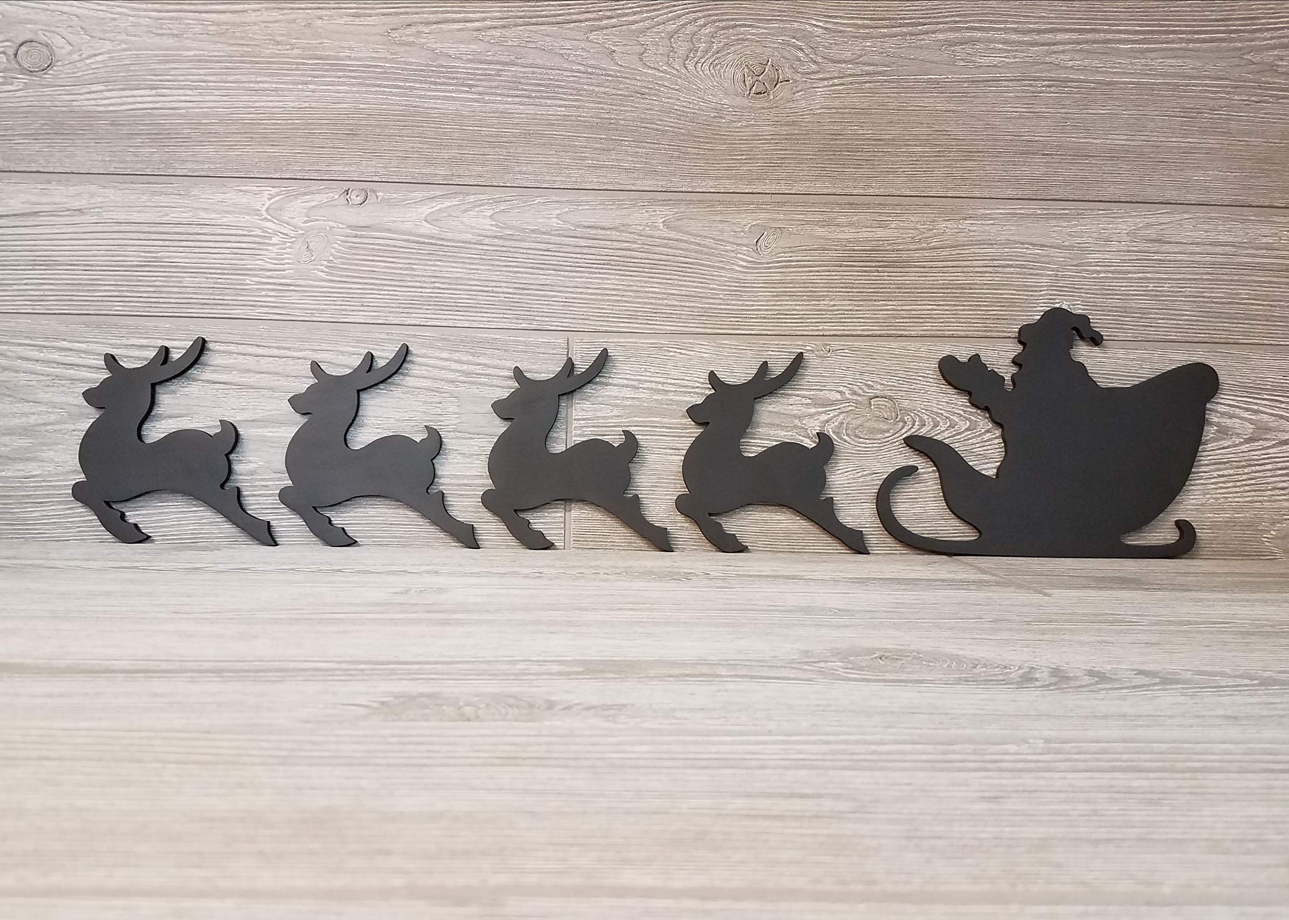 Buy Santa Sleigh and Reindeer, Wooden Santa Sleigh and Reindeer, Santa and Reindeer Wall Decor