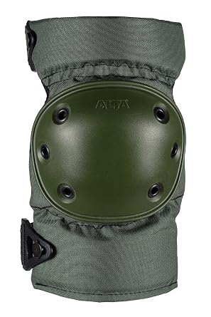 ALTA 52913.09 AltaCONTOUR Knee Protector Pad, Olive Green Nylon Fabric, AltaLOK Fastening, Flexible Cap, Round, Olive Green