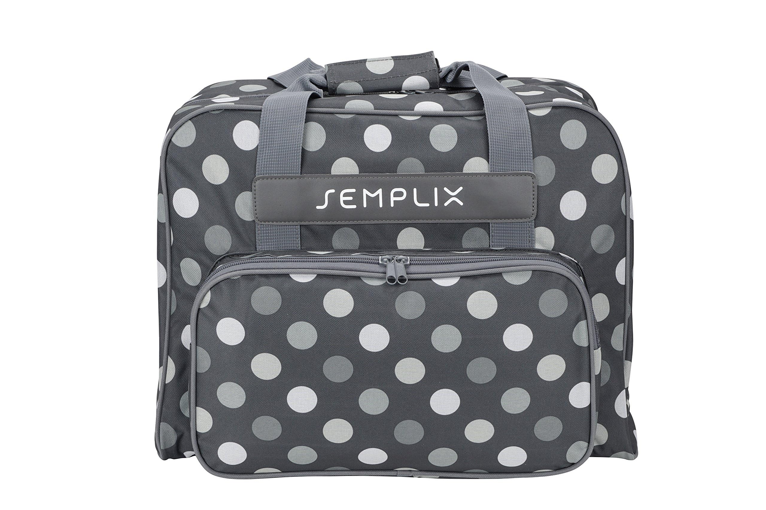 SEMPLIX Bundle Polka Dots torba na maszynę do szycia + kosz na przybory do szycia L (antracyt/szary)