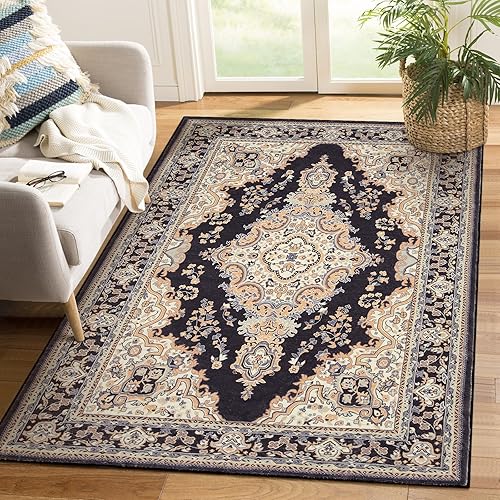 Lahome Alfombras de área de 4 x 6 pies para dormitorio, sala de estar, alfombra tradicional oriental lavable con parte trasera antideslizante,