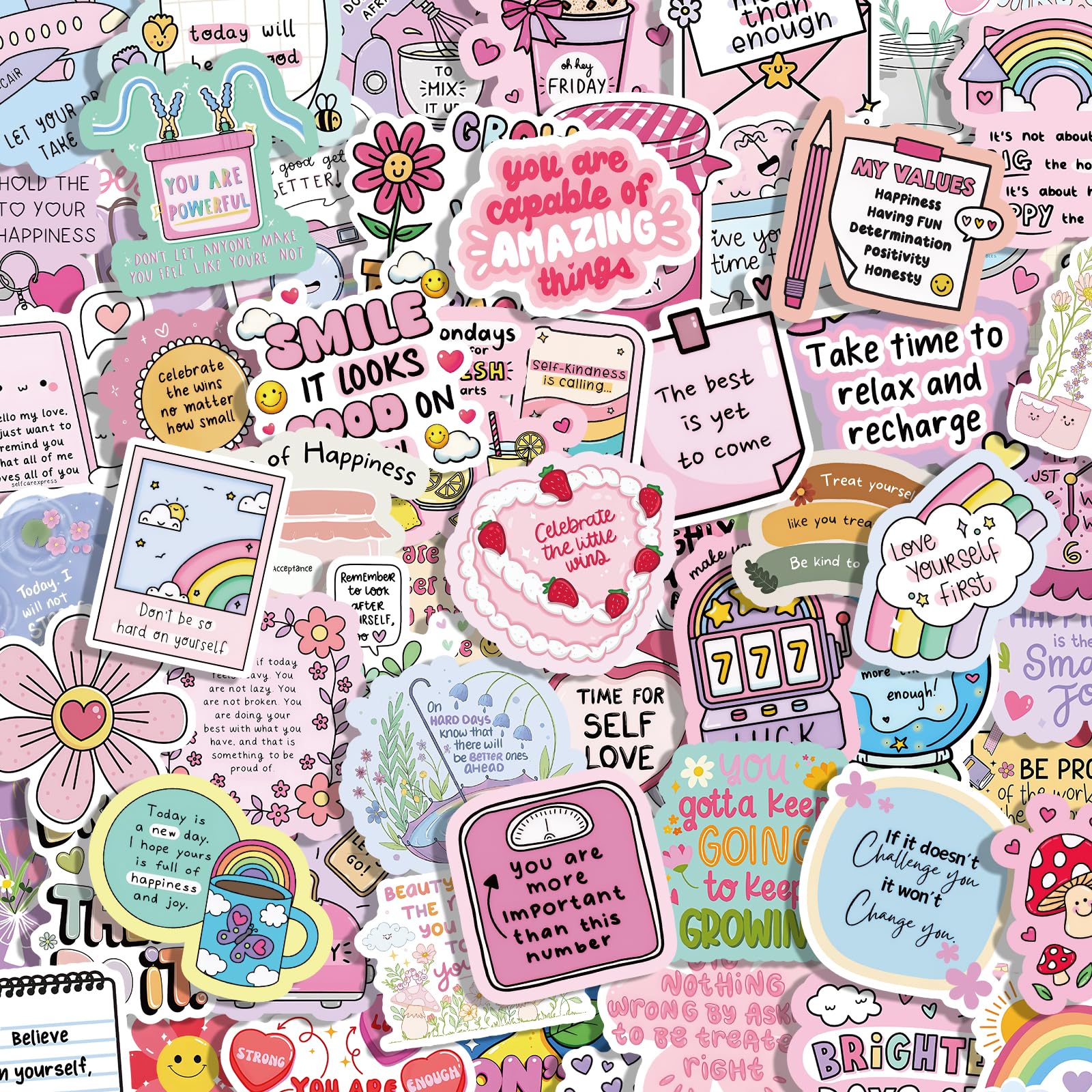 150 Pcs Holographic Motivational Stickers for Adults Women Teens - Positive Affirmation Inspirational Quote for Journal, Planner, Laptop - Waterproof