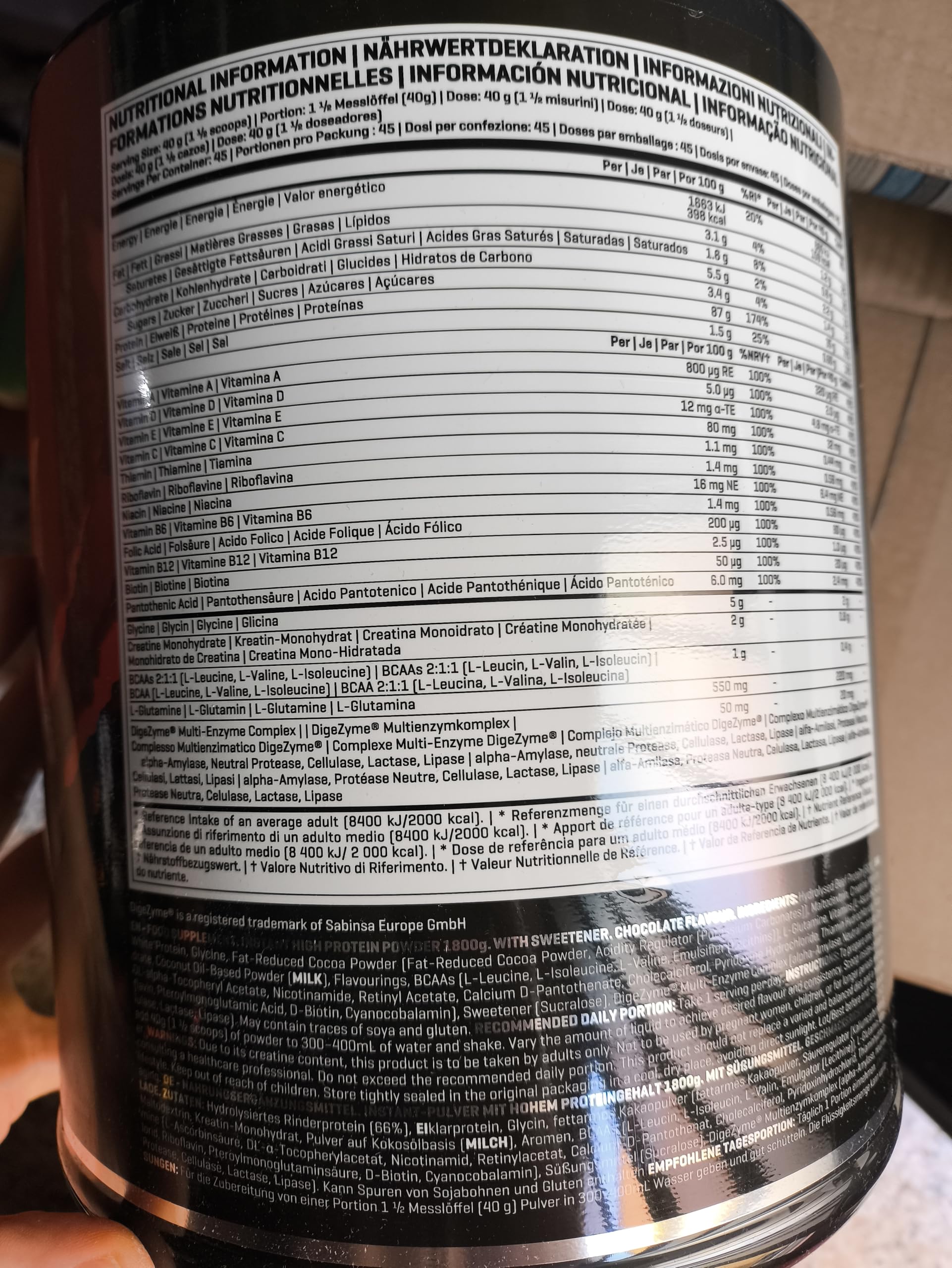 Prozis Predators Prey Xcore Series 1800 gr - proteine idrolizzate carne di manzo, multi gusti (cioccolato forte)