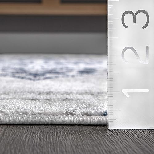 Miniatura 2 de nuLOOM Alfombra de área de transición floral Jeannette, 5x8, azul