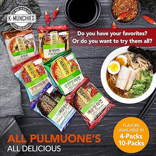 Miniatura 7 de Pulmuone - Fideos coreanos Ramyun no fritos, paquete de 4 fideos instantáneos coreanos sabor picante, fácil de cocinar, auténtico ramen coreano con