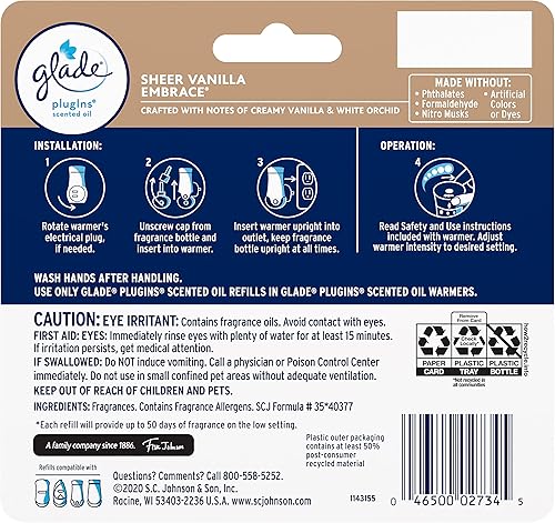 Vista 150 de Glade PlugIns - Repuestos de ambientador, con aceites esenciales y perfumados para el hogar y el baño, Sky & Sea Salt, 3.35 onzas líquidas, 5