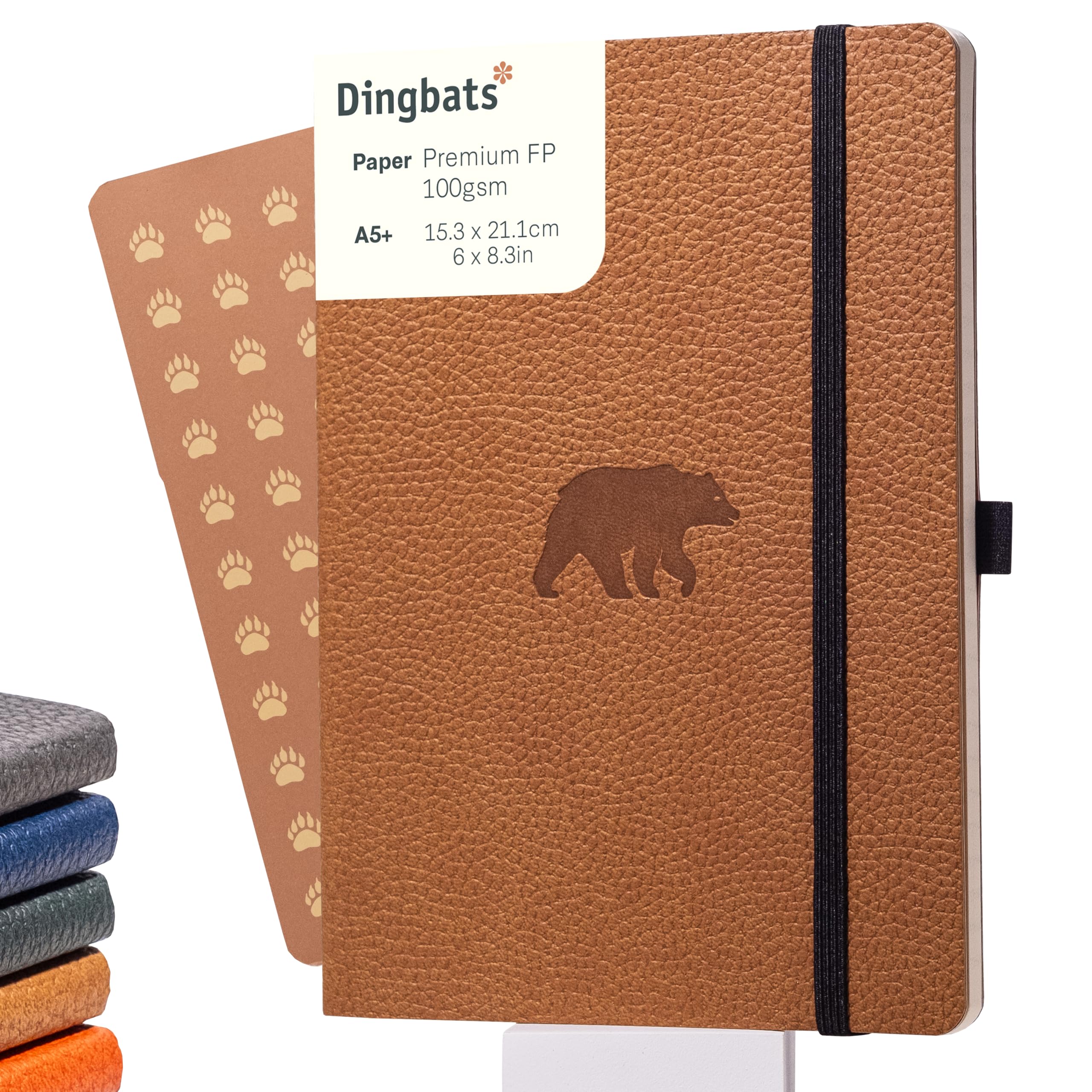 Dingbats A5 Wildlife Ruled Notebook Journal - Premium Vegan Leather Softcover Executive Journal for Women & Men - Work, Note Taking, Writing & Travel