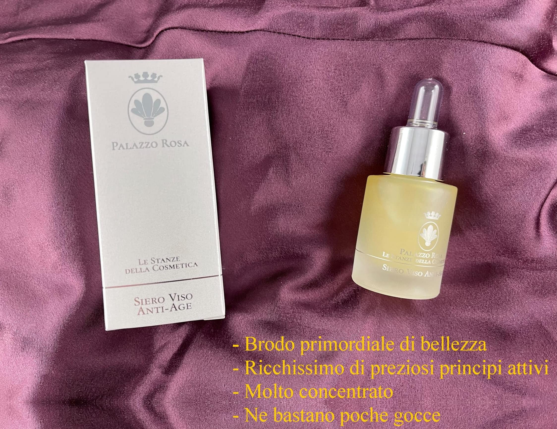 Palazzo Rosa Siero Viso Anti-Age 15 ml 100% Biologico Made in Italy Bellezza per il Viso Dalla Rosa Damascena