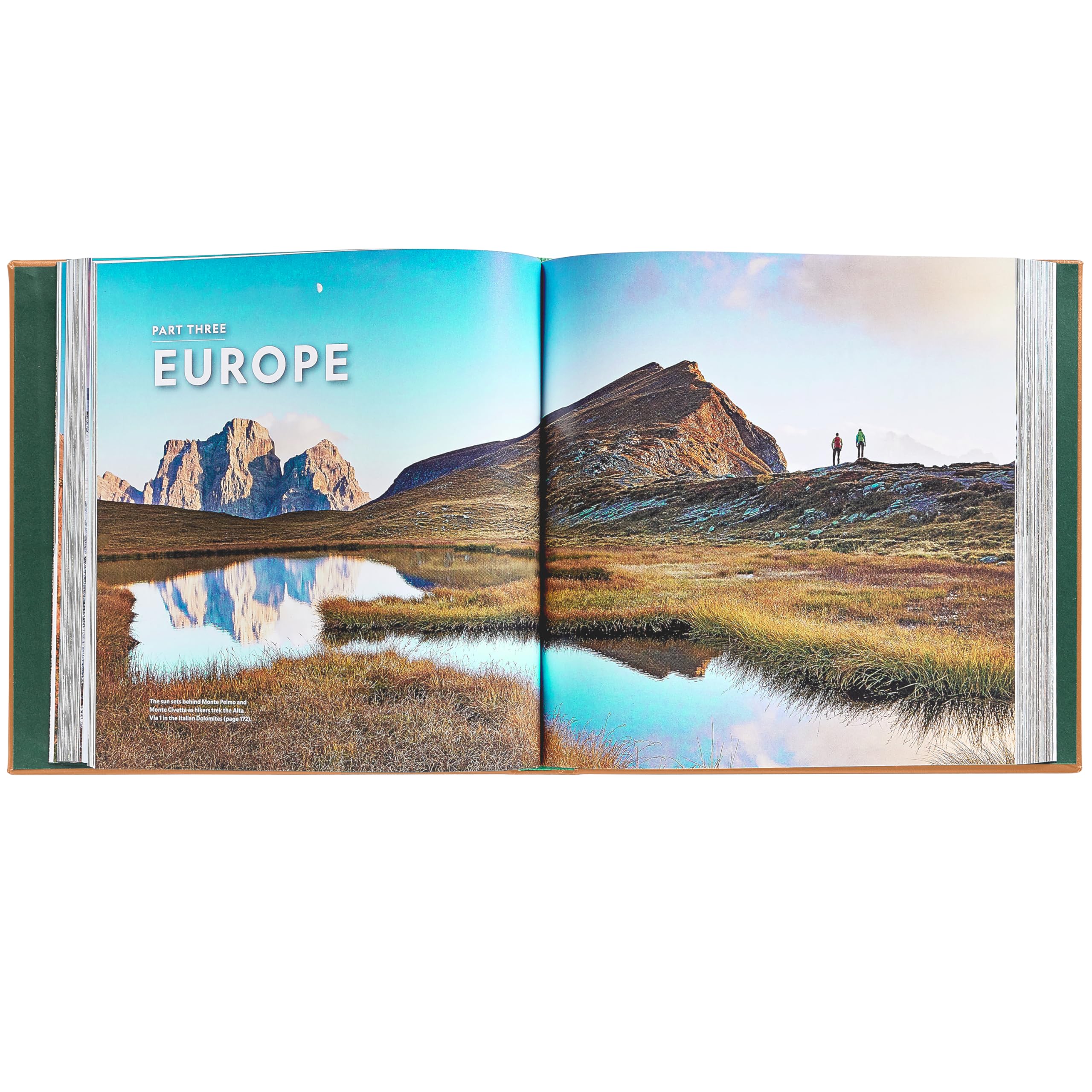 100 randonnées d'une vie : les sentiers pittoresques ultimes du monde – Graphic Image Leather Bound Tan – Édition de collection fine – Fabriqué aux États-Unis