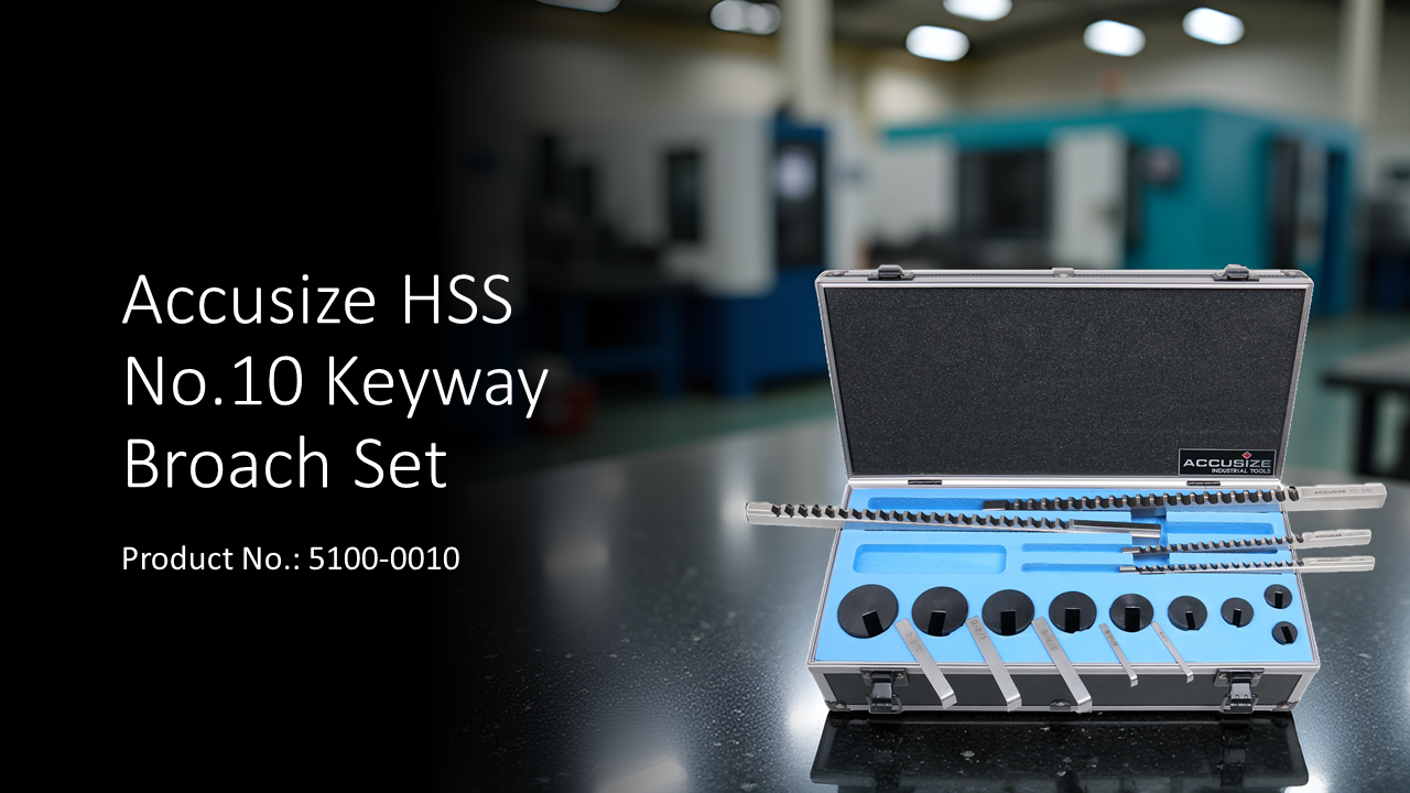 Accusize Industrial Tools - No.10 HSS Keyway Broach Set, 18 Pcs
