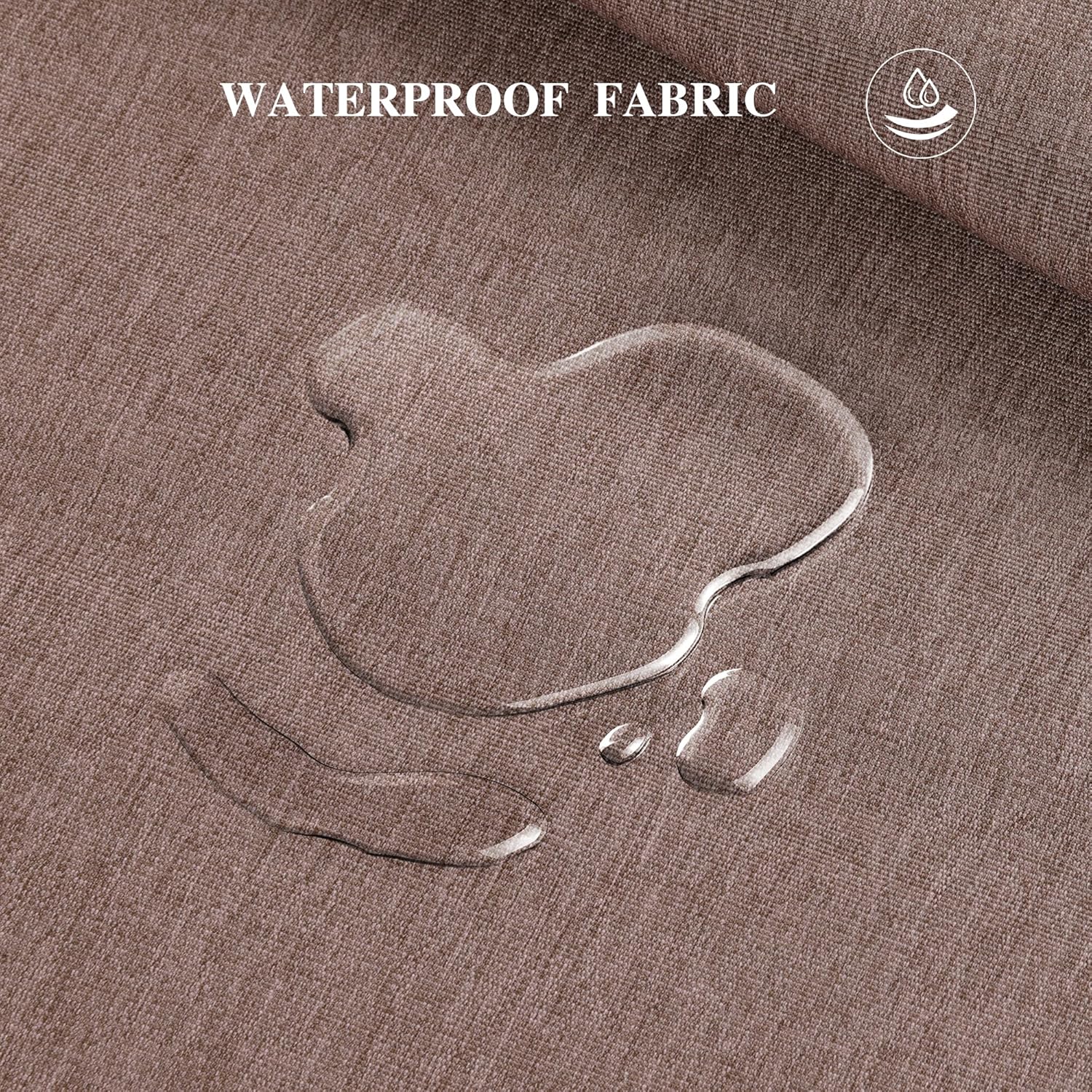 600D Waterproof Canvas Fabric by The Yard 58” W Outdoor Upholstery Fabric for Chairs Indoor Polyester Material Patio Cushion Furniture Cover DIY Sewing, 5 Yard Brown