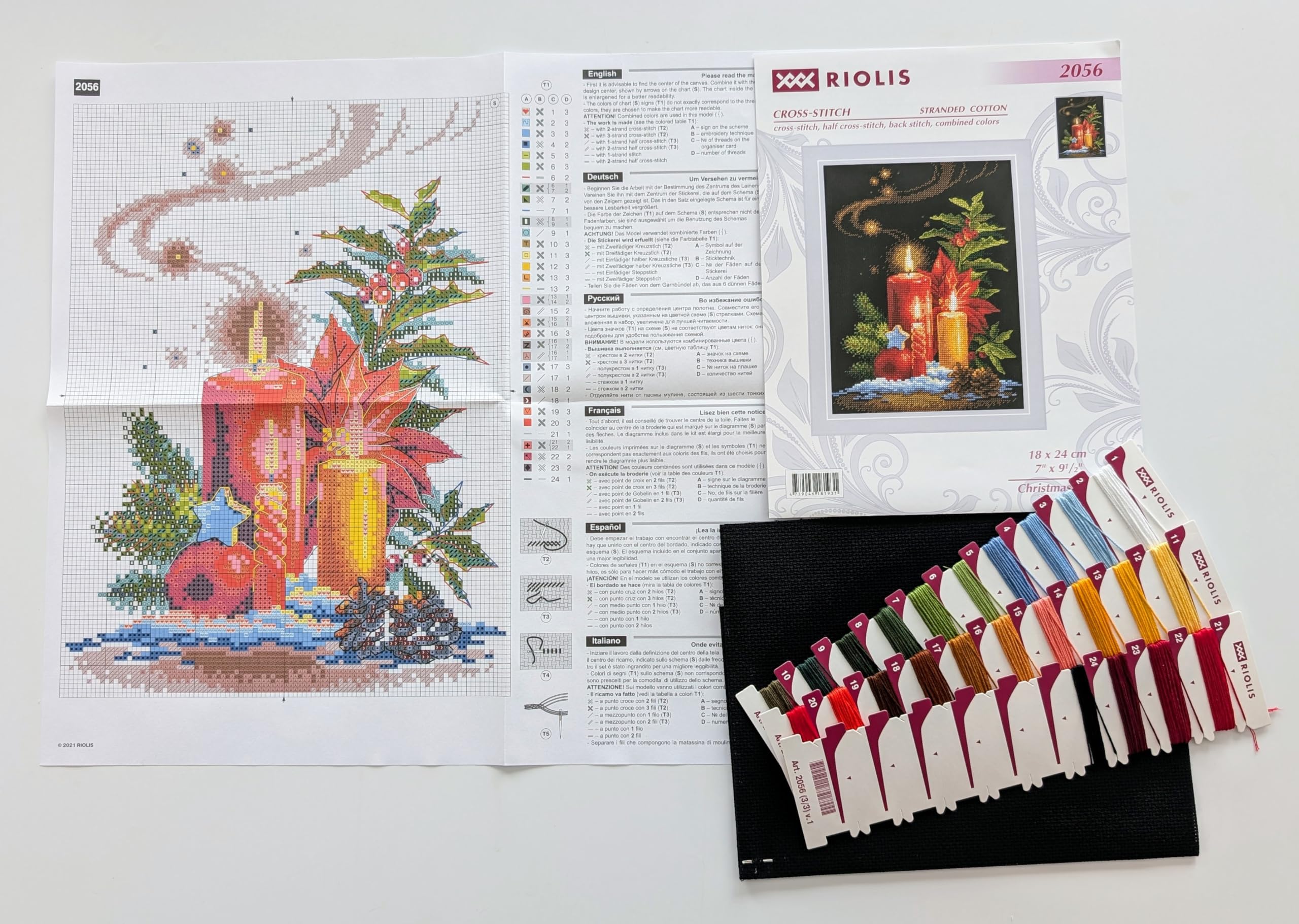 RIOLIS - Luce Natalizia 2056, Punto Croce 18x24cm, Punto Croce Kit Da