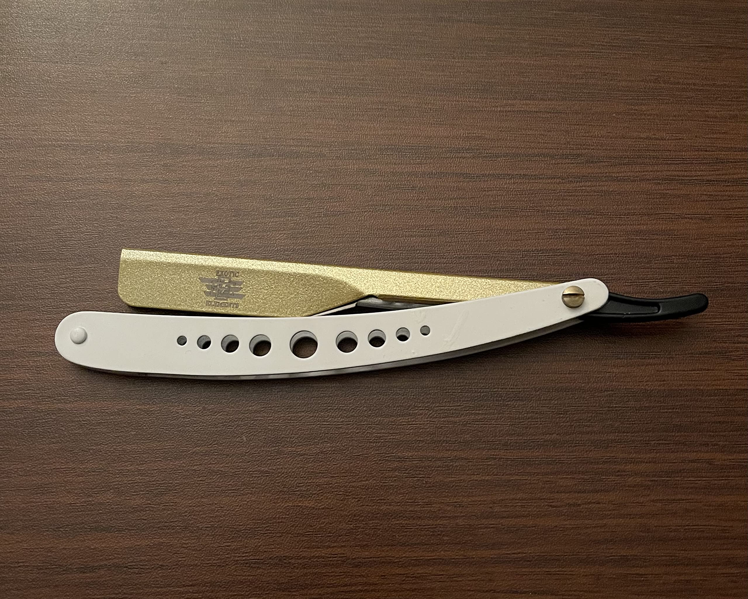 White and Gold Classic Design Lightweight Barber Shaving Razor Cut-Throat Straight Edge Razor