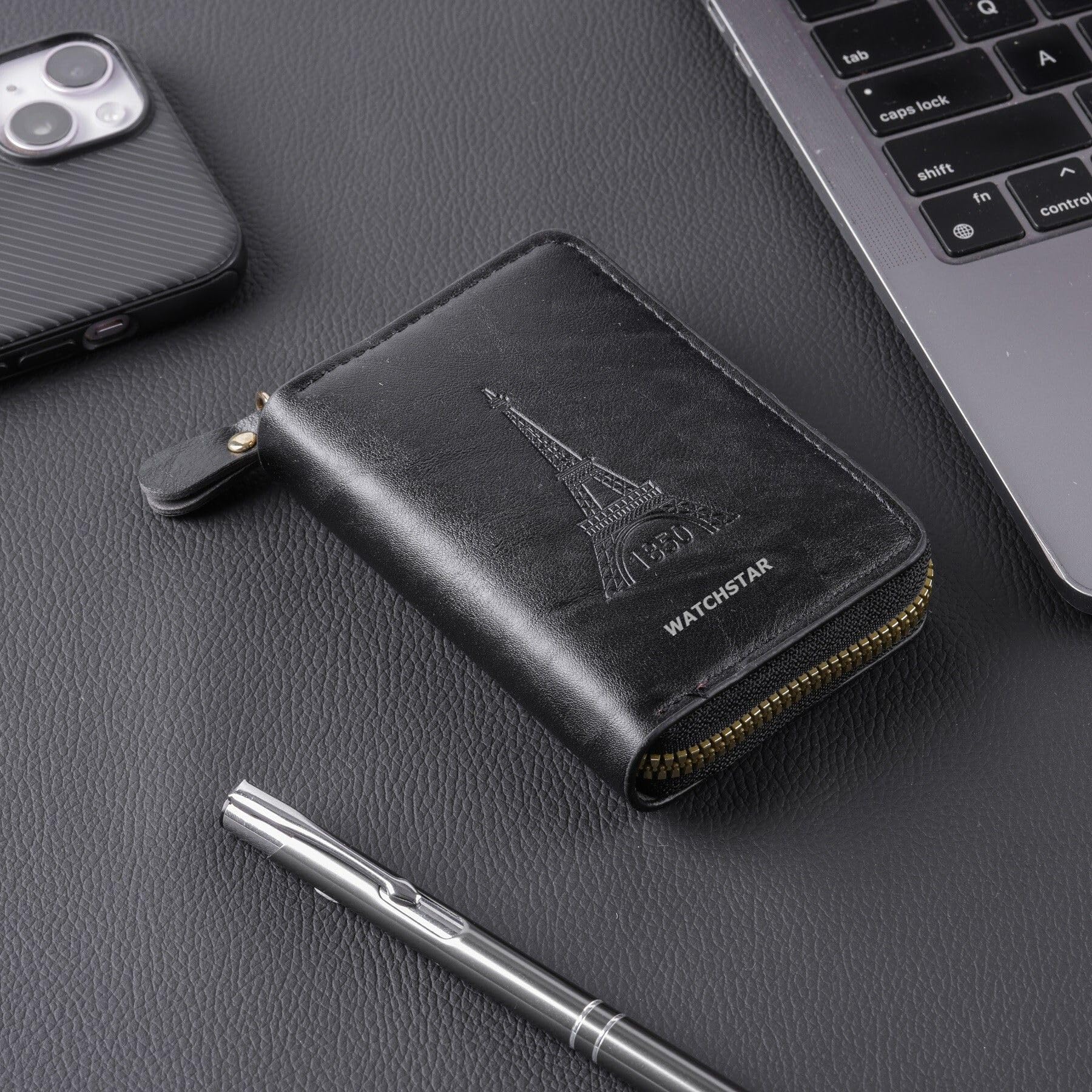 Slim Skinny Fit Card Wallet for Men and Women (Saadu Tower Black Kard)-image-36