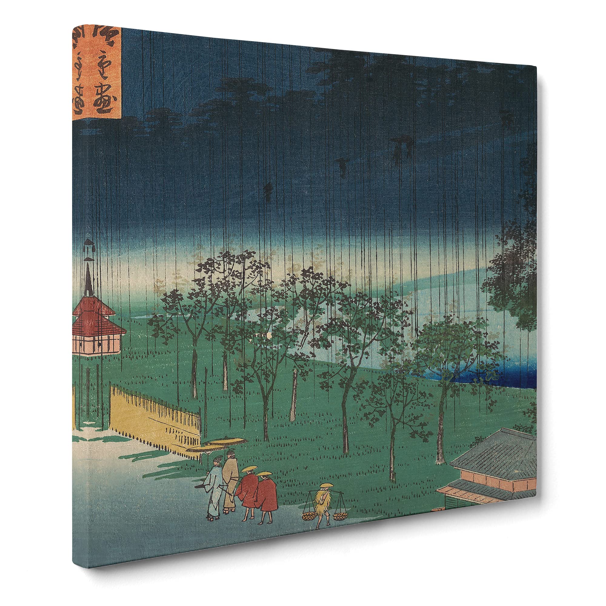 Akasaka in the Evening Rain by Utagawa Hiroshige Canvas Print, Mixed, 35L x 35W cm