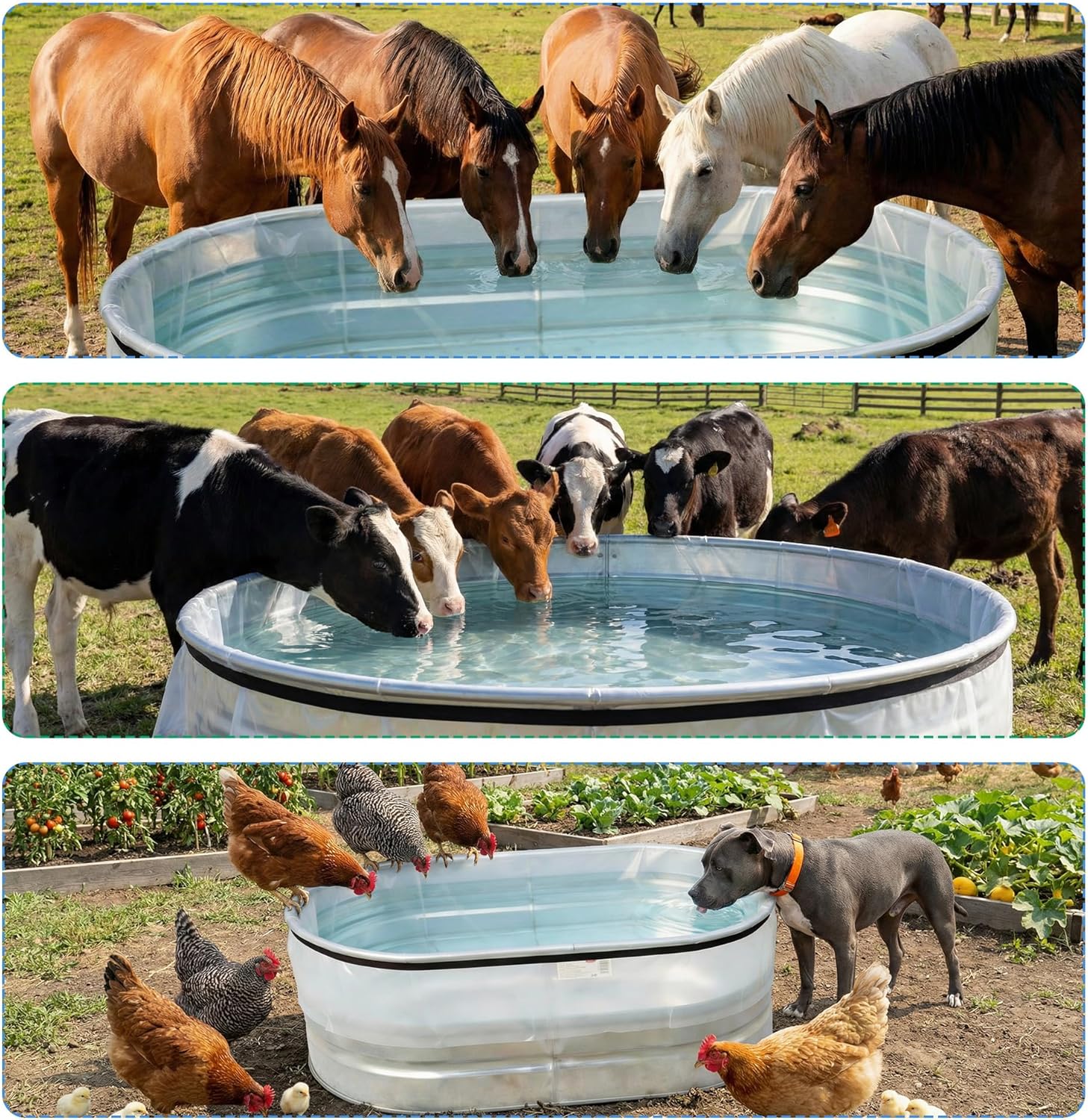 2 Pack Stock Tank Liner, Durable Plastic Liners for 100 Gallon Stock Tank, 10.8 x 8.8 Ft Stock Tank Liners with 2 Elastic Bands (10.8x8.8 ft)