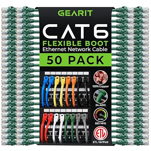 GEARit Cable Cat6 de 1 pie - Cable Ethernet Cat6, cable Ethernet Cat 6, cable de conexión Cat6, cable de conexión Cat 6, cable de red Cat 6, cable