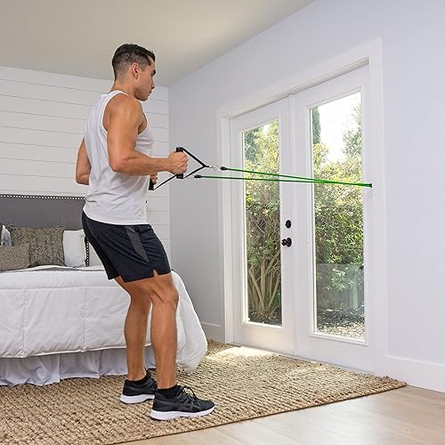 Miniatura 7 de ProsourceFit Bandas de resistencia apilables con anclaje de puerta y tabla de ejercicios, ejercicios de cuerpo completo y entrenamientos en casa