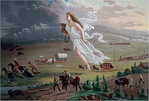 Impresión artística para pared  Progreso americano de John Gast. Destino manifiesto historia de Estados Unidos (13 x 19 pulgadas, papel)