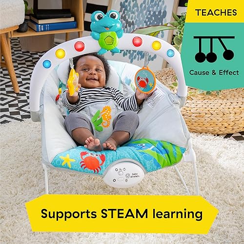 Miniatura 6 de Baby Einstein Ocean Explorers - Asiento infantil musical Kick to It Neptuno, unisex, para edades de 0 a 6 meses hasta 20 libras