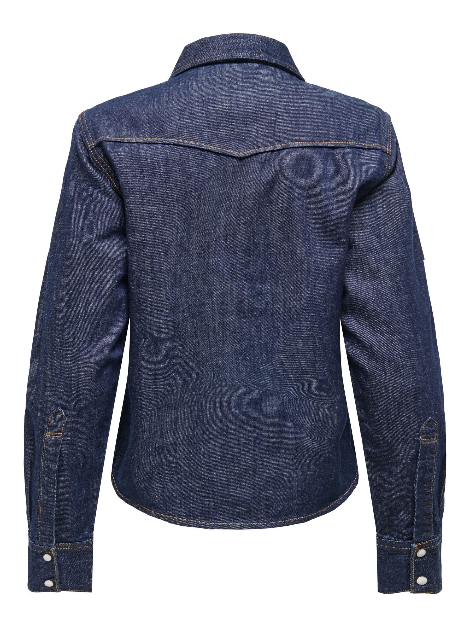 ONLY Shirt Onlcharlize LS DNM-Maglietta AKM Noos Donna