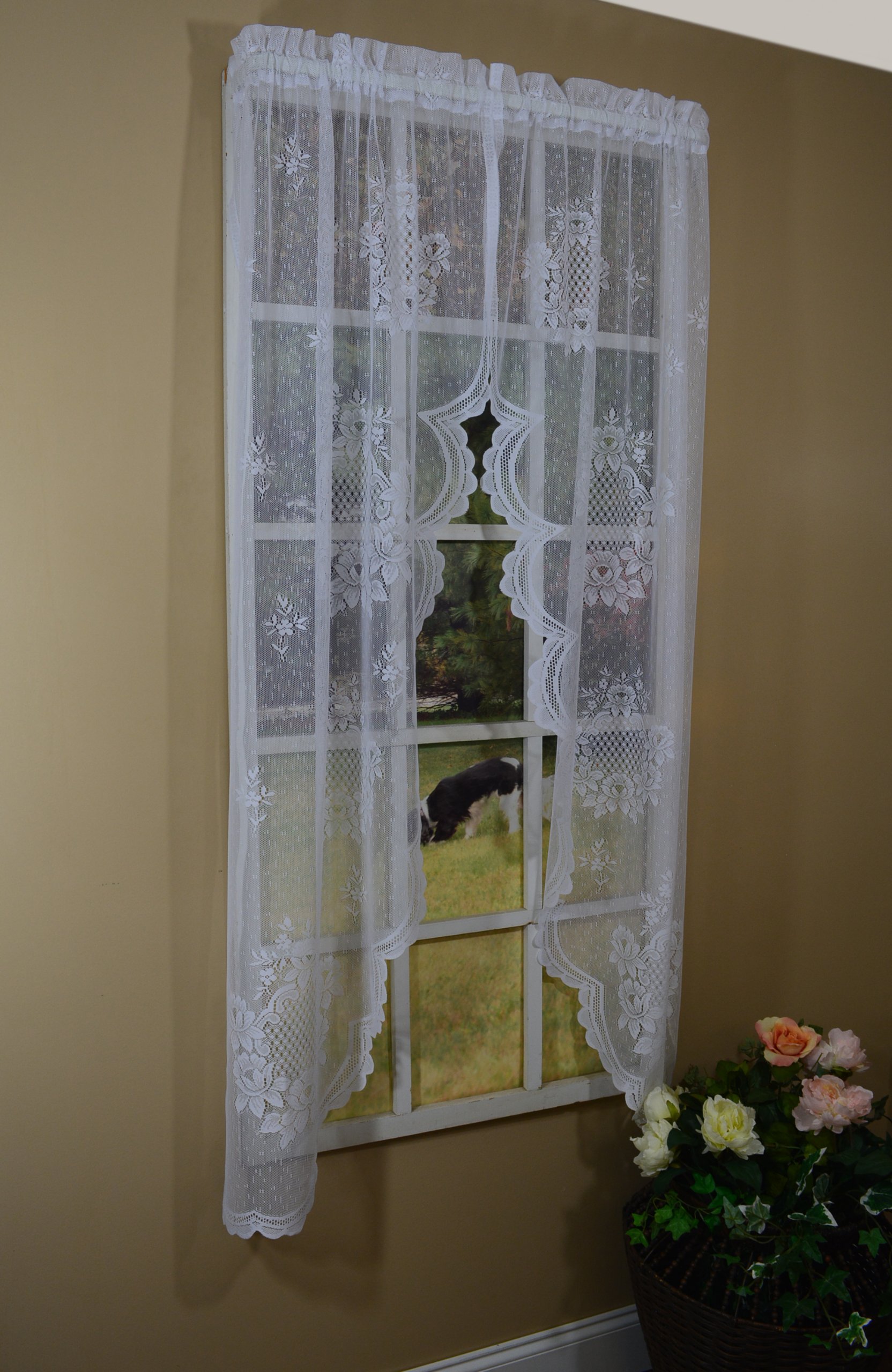 Dye Polyester Lace Curtains Curtains & Drapes