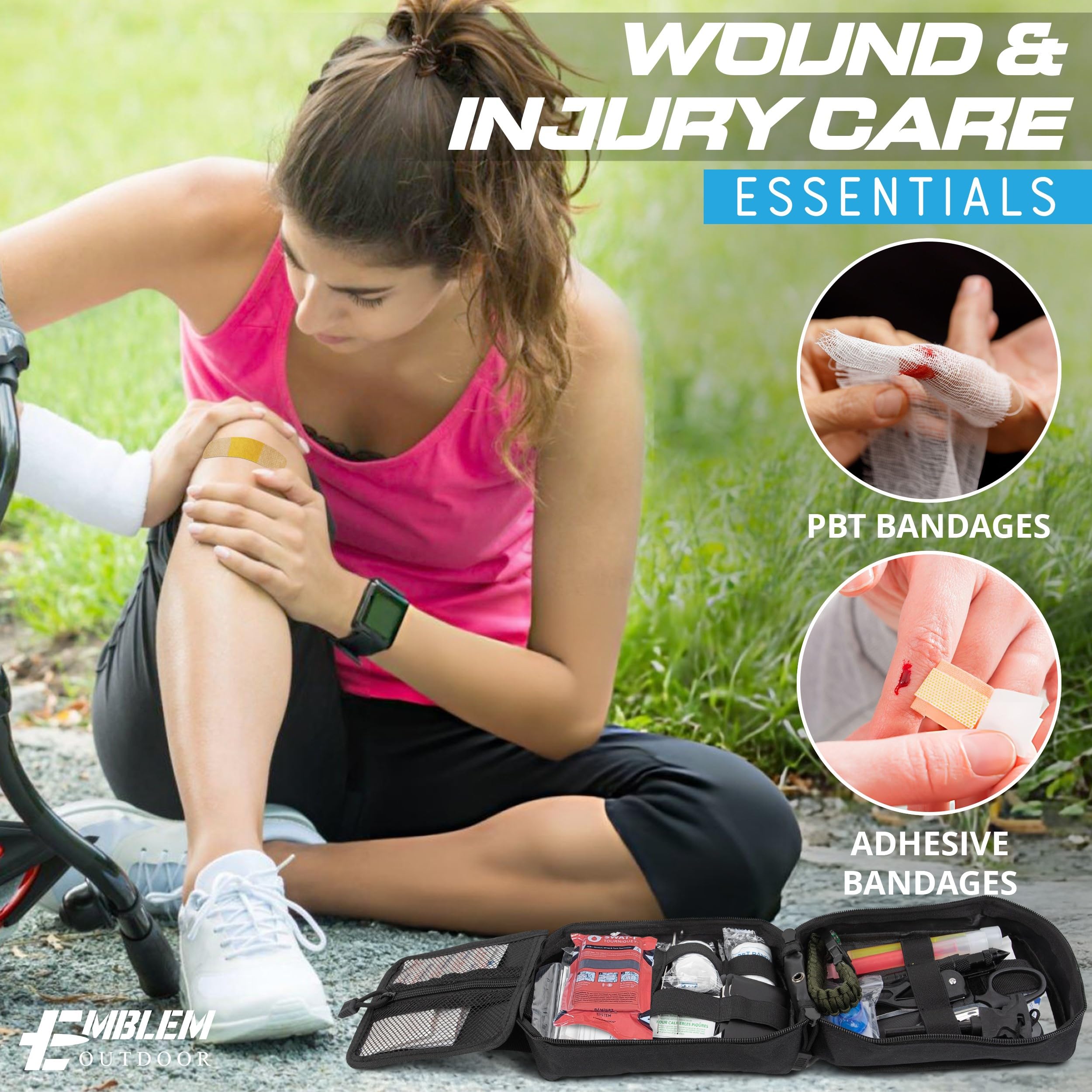 IFAK Trauma Kit mit Tourniquet | Taktisches Erste-Hilfe-Set für Camping, Wandern und Notfallvorbereitung | Survival Med Kit | Auto Erste Hilfe Stoppen Sie die Blutung | 1st Aid Medkit