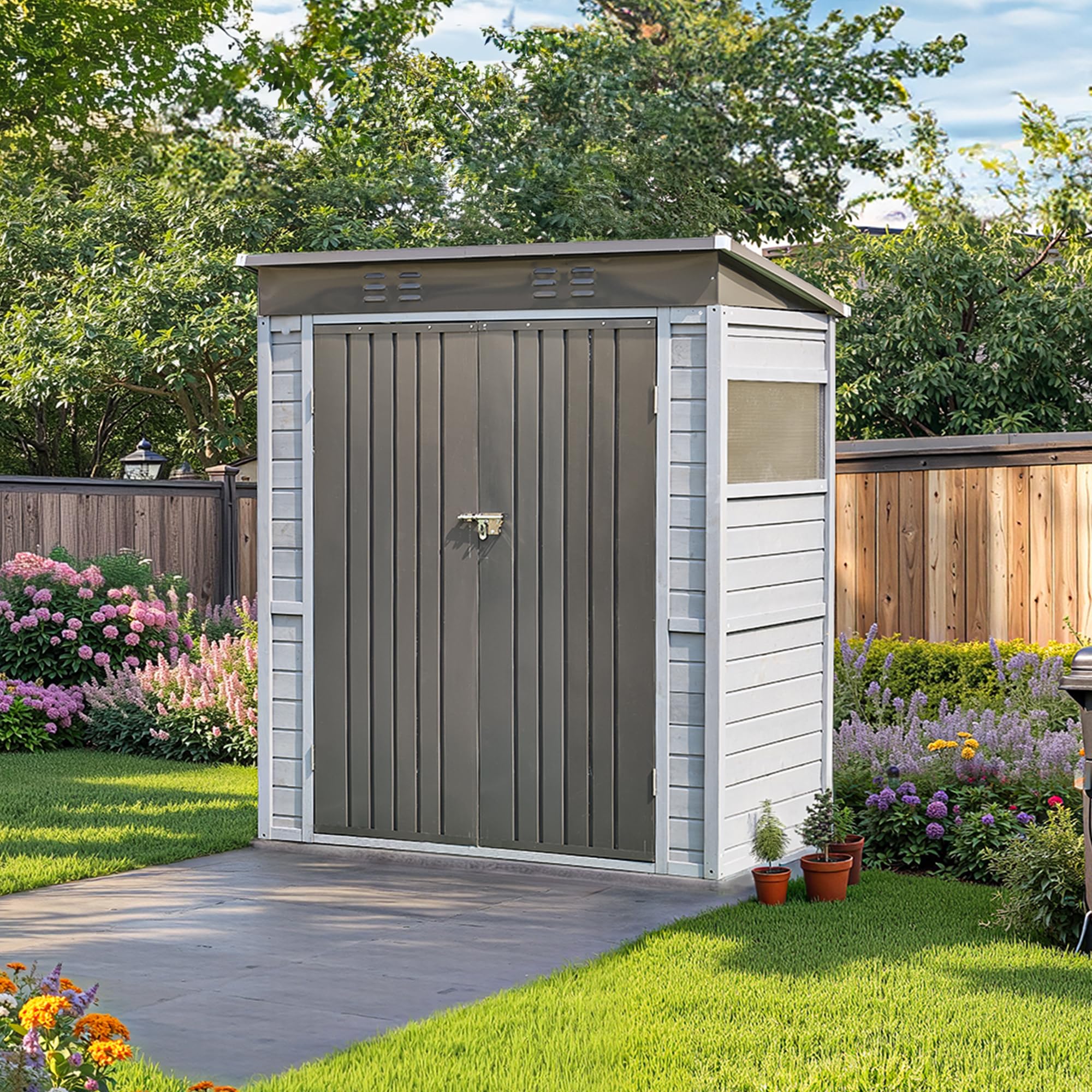 Amazon.com : Jaxenor 5x3 FT Outdoor Wood Storage Shed, Garden Tool