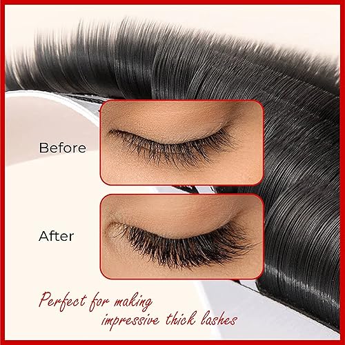 Miniatura 4 de THE LASH SUPPLY Suministros profesionales de extensiones de pestañas clásicas, rizo CJLDD, 0.315-0.787 in de longitud, 0.150.20 de grosor, pestañas