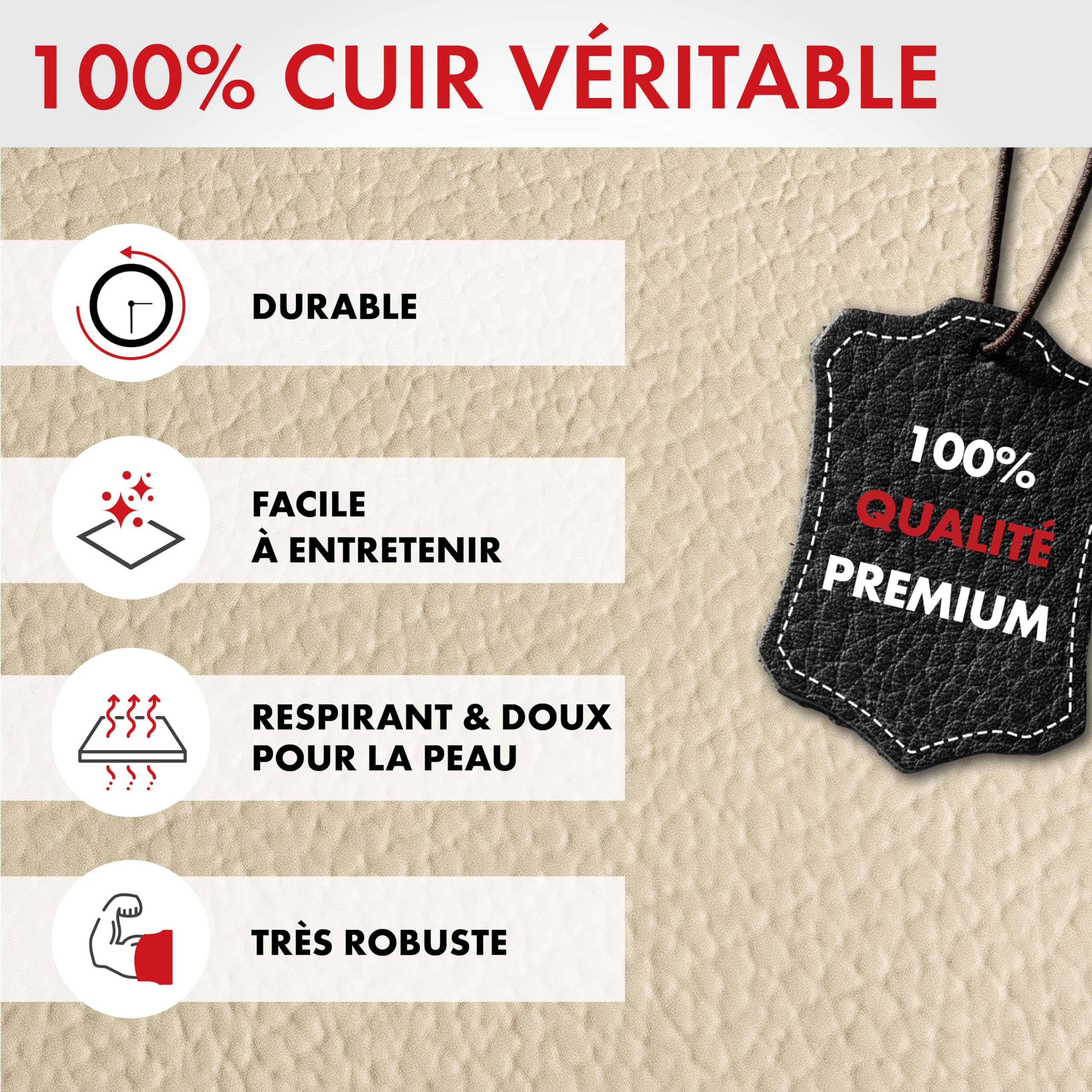 Walser Housse de Protection pour Voiture Billy en Cuir véritable, protège-siège de Voiture, Housse de siège en Cuir véritable en Taille Beige 19636