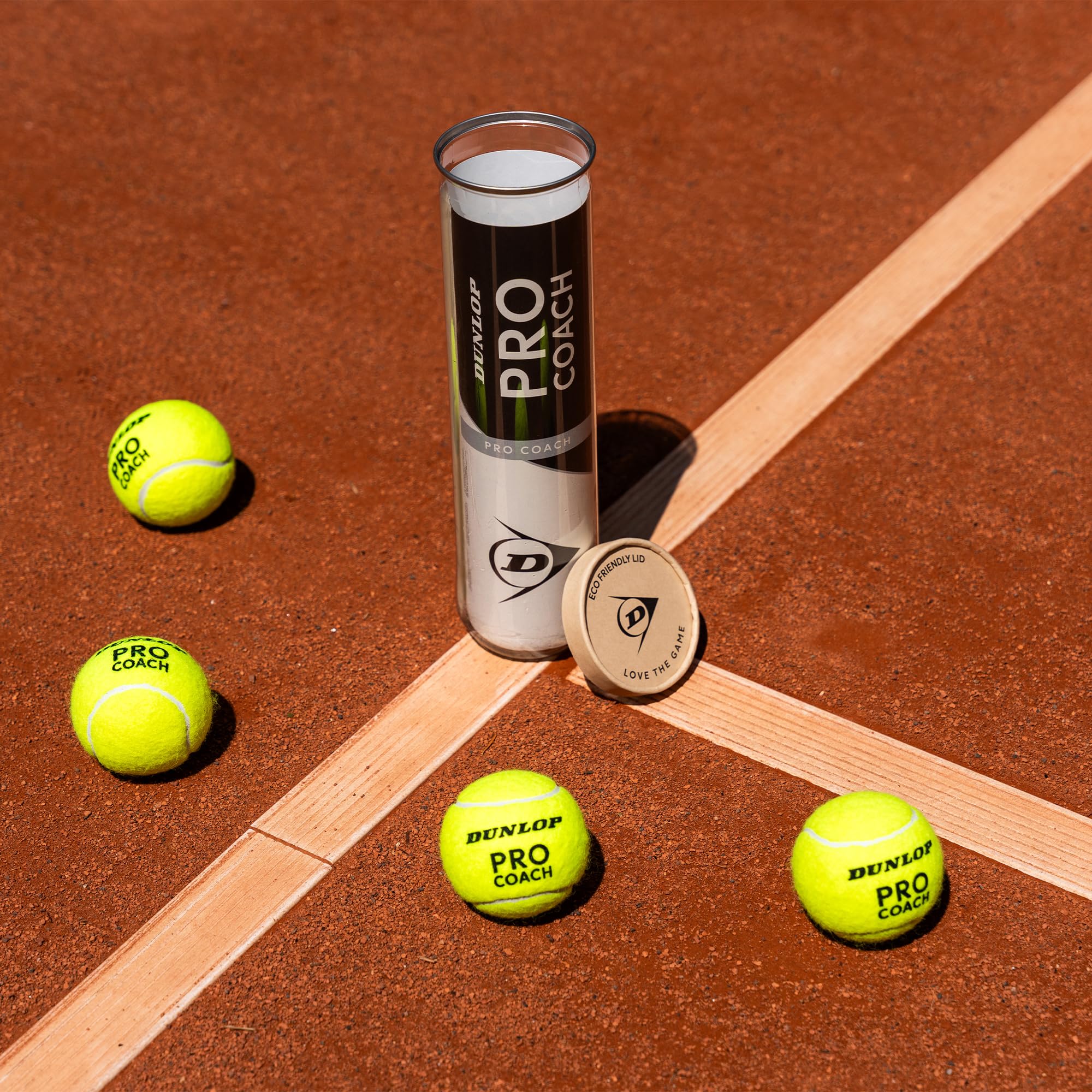 Dunlop Pro Coach Balle de Tennis - pour Les Séances d'Entraînement et d'Entraînement (4 Balles)