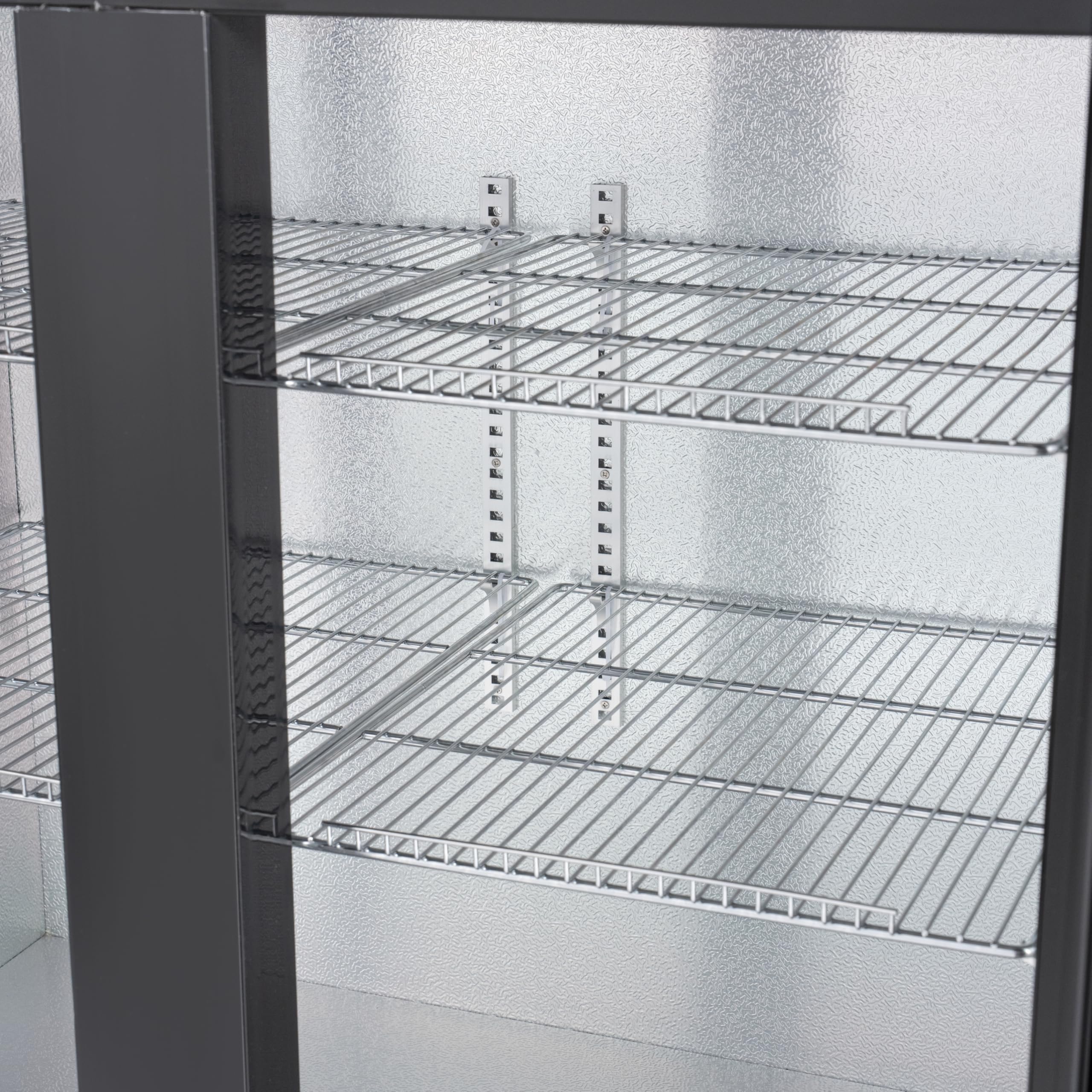 KoolMore 47 In. Commercial Two Glass Door Back Bar Refrigerator Cooler For Beer Bottle & Can Storage With Side Condenser And Compressor, LED Lighting, 11 Cu. Ft. Capacity, Etl Listed In Black on Fridge.com - View 4