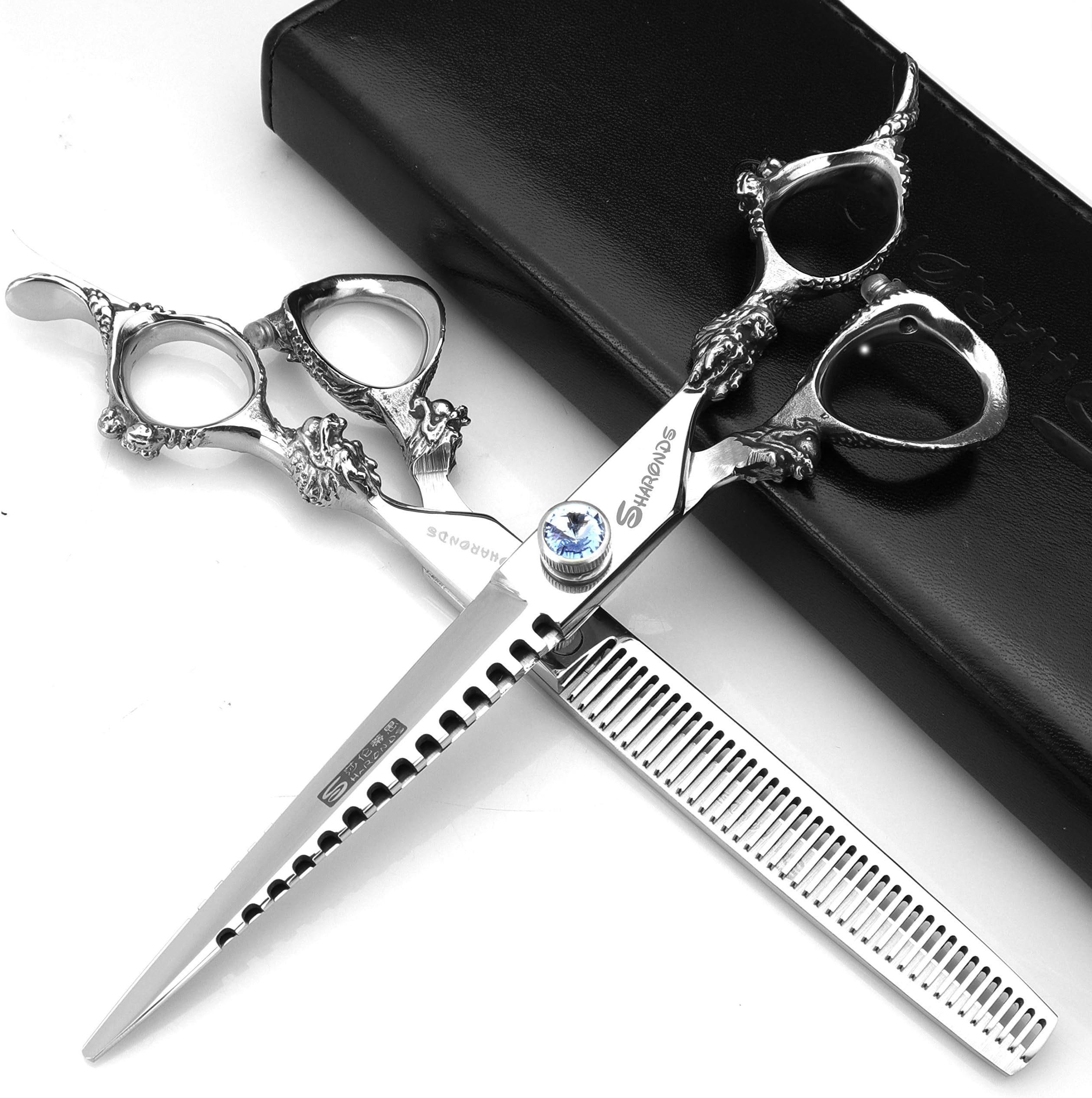 Sharonds Hair Cutting Scissors Thinning Shears-Professional Hair Scissors Stainless Steel Hairdressing Haircut Shears
