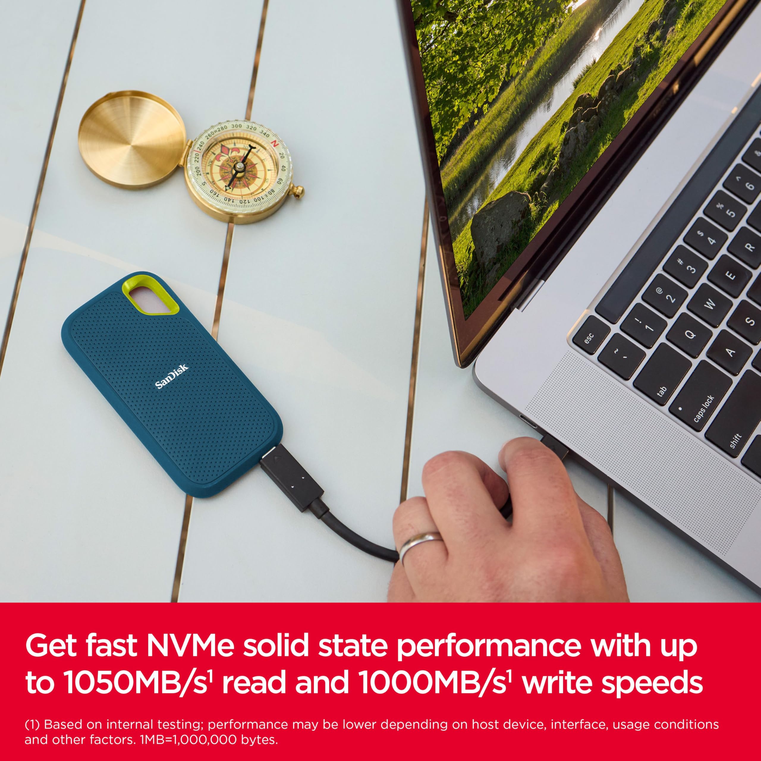 SANDISK Extreme Portable SSD 8TB (up to 1050 MB/s Read, 1,000MB/s