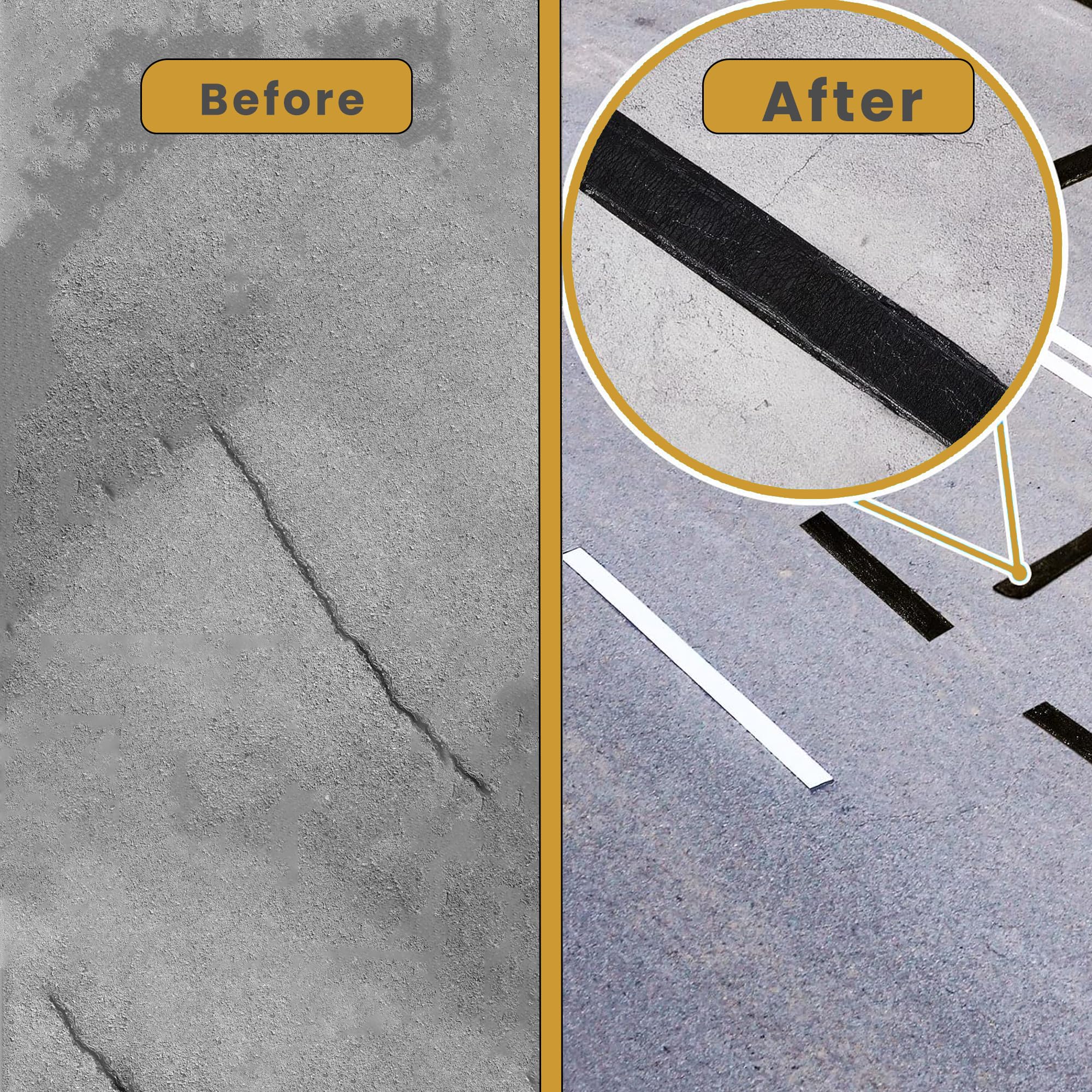 Cinta adhesiva de asfalto de 15 m x 5 cm de betún termosellada para carreteras y calzadas, color negro