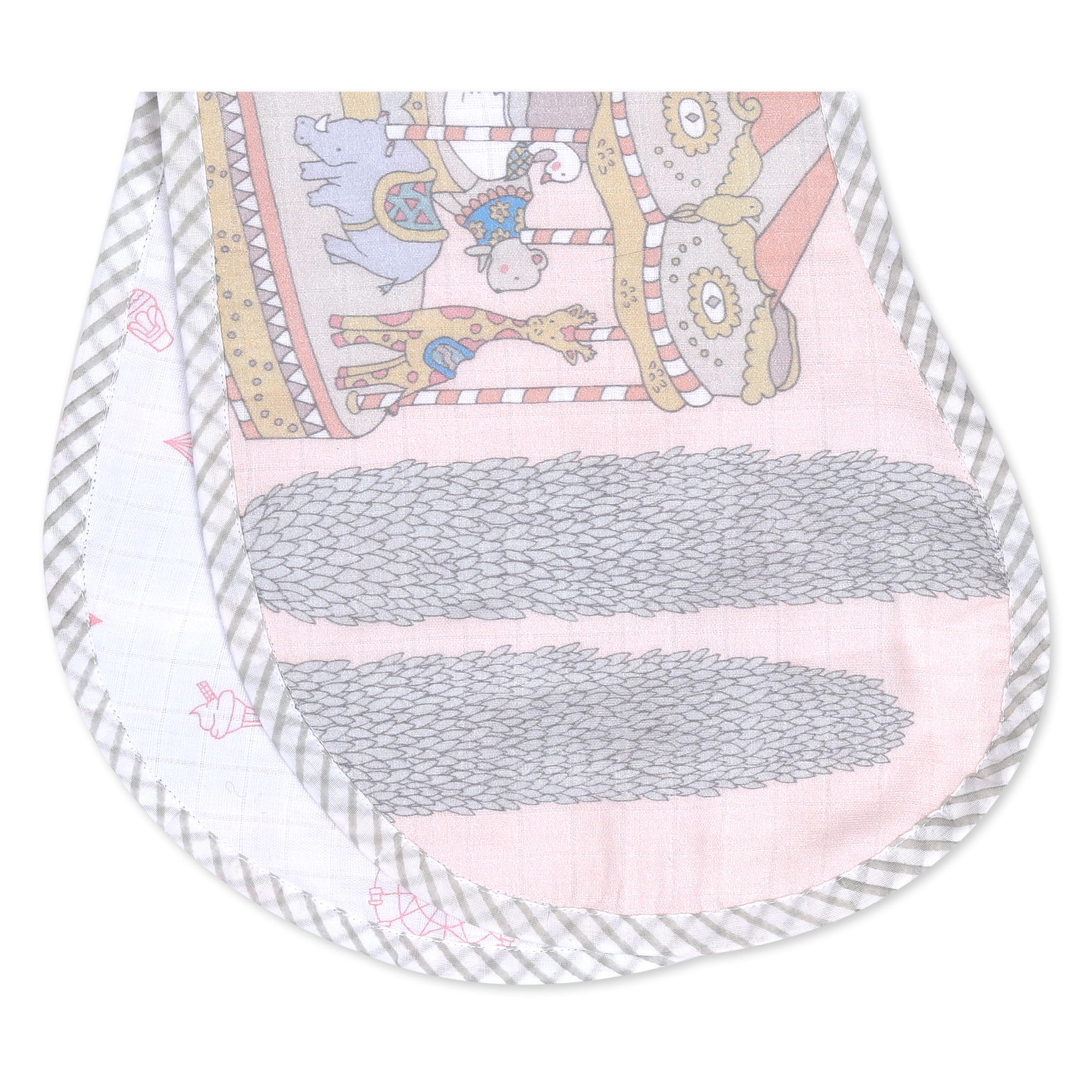 100% Organic Ultrasoft Terry and Bamboo Burping Cloth & Bib for Newborn Baby-Soft Large Burp Cloth-Reusable Burp Bib for Toddlers-Absorbent & Soft Bibs for Teething Babies,1 x Burp Cloth-Carnival Pink-image-27