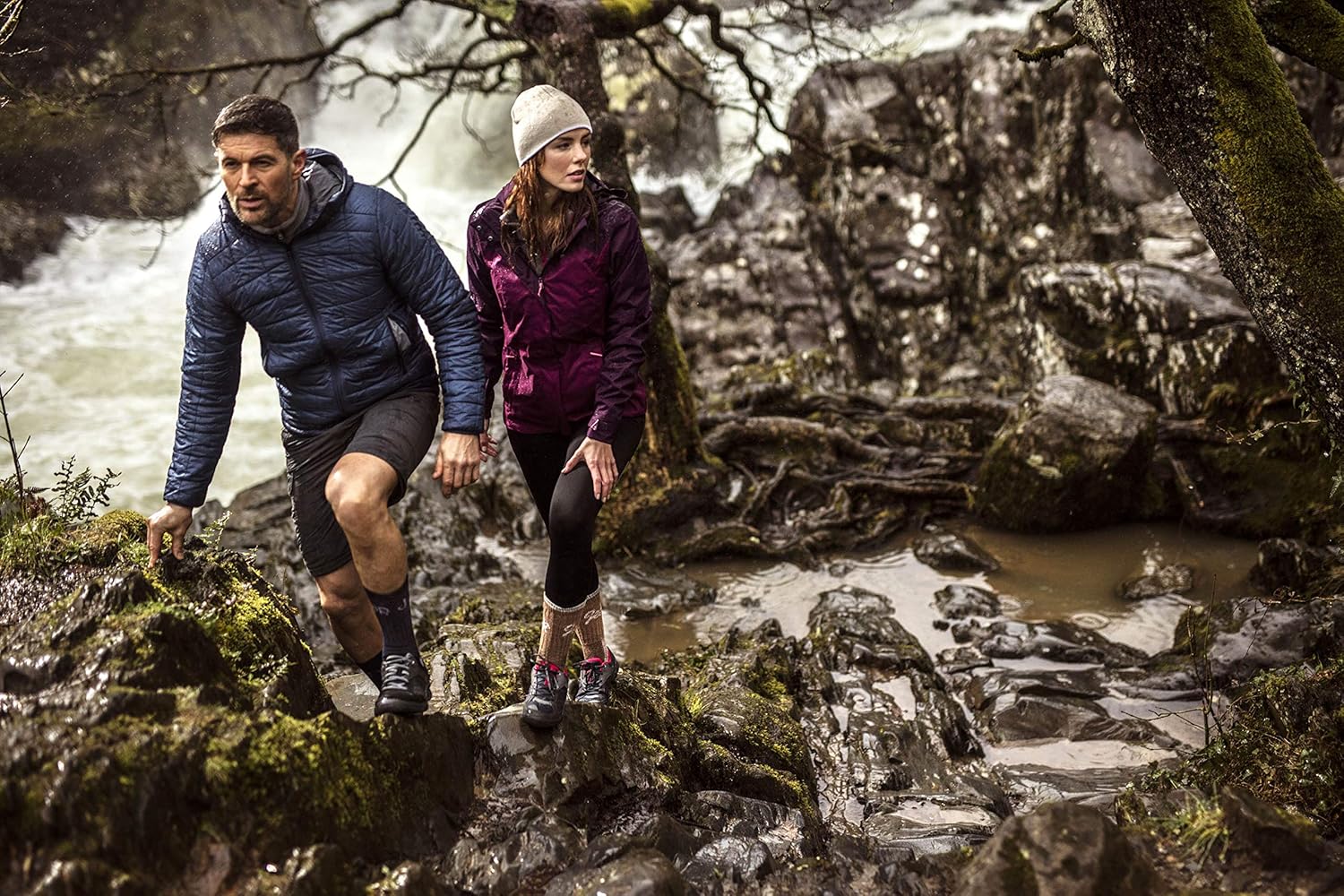 JEEP TERRAIN - 3 Pairs Cotton Walking Hiking Socks for Ladies - Padded Breathable Anti Blister Athletic Outdoor Performance Trekking Crew Socks for Women Beige / Cream 4-7 6 9109U1HrT L. AC SL1500