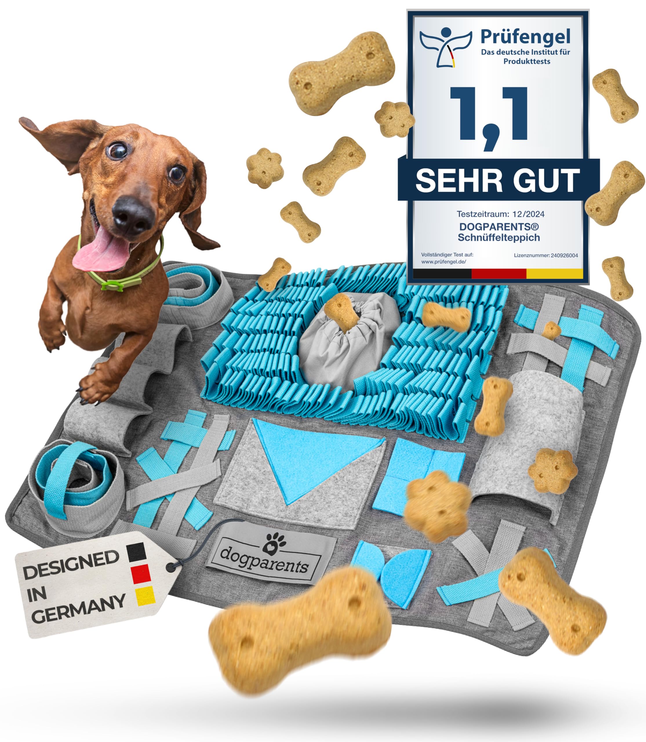 Flovel Schnüffelteppich Für Hunde - Futtersuchspiel Mit Quietschspielzeug Zur Mentalen Stimulation