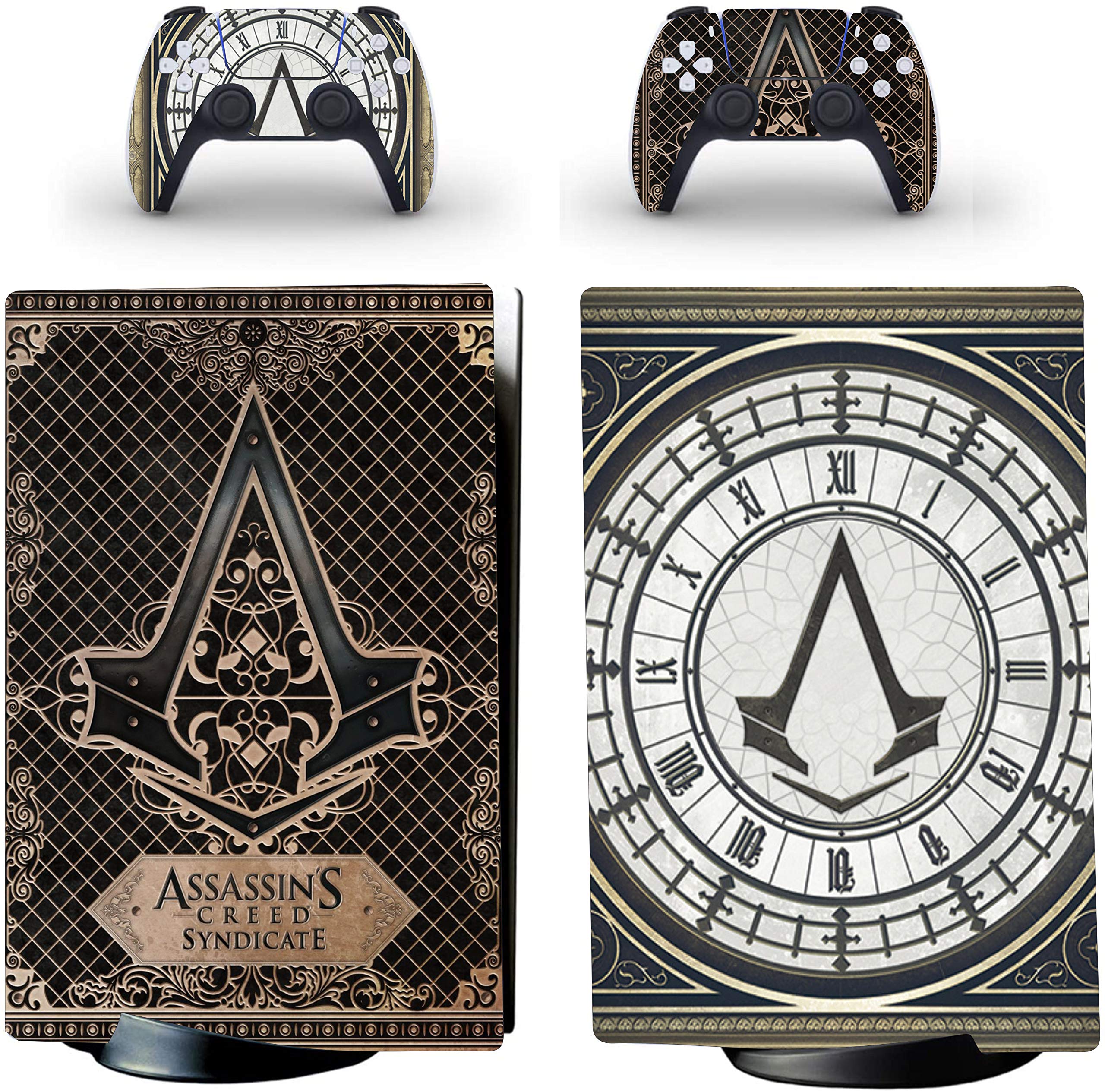 ELTON PS5 Skin Protective Wrap Cover Vinyl Sticker Decals for PlayStation 5 Disk Version Console and Two Dual Sense 5 Sticker Skins Black PS5 Skin Console and Controller design463(Assassins Creed) (B091TSW4F7) Amazon Price History, Amazon Price Tracker