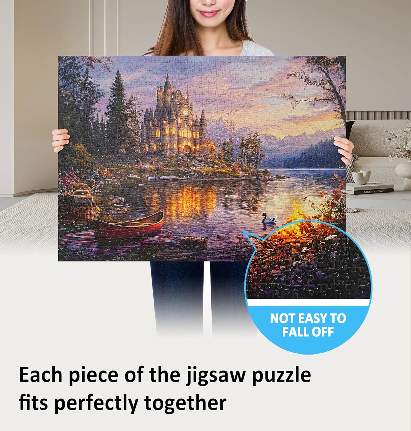 Jigsaw Puzzles for Adults 1000 Pieces Twilight Castle Impossible Hard Difficult Challenging Puzzles for Adults Teens 1000pc Reflections Lake Jigsaw Puzzle 1000 Pieces 28 x 20 inch