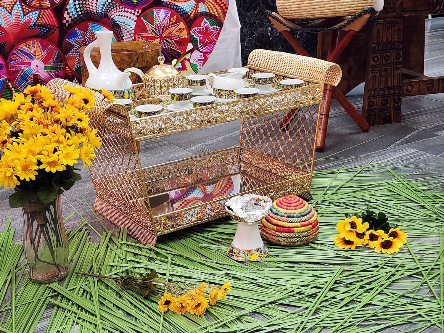 Artificial Grass for Coffee Ceremony Decoration, habesha Coffee cermony Decoration Grass