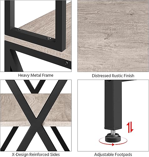 Miniatura 5 de Yaheetech Estante para hornear de 5 niveles con almacenamiento y toma de corriente para cocina soporte para microondas con estantes de