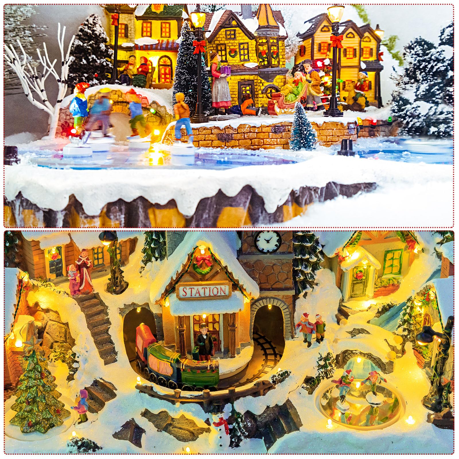 Sieral 6 Pieces Christmas Mirror Lake Landscaping Accessory
