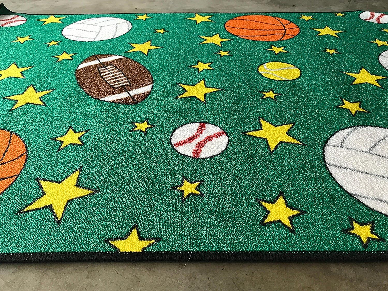 Play Time Kids Reversible Area Rug Race Track Learning Carpet Sports Design Game Room, 7 ft 9 in x 10 ft, Brown