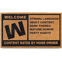 MAINEVENT Gamer Mature Rating Door Mat Outdoor 30x17 Inch, Rated M Welcome Home Mat Strong Language, Game Rating Mature Nerd Door Mat, Geeky Doormat