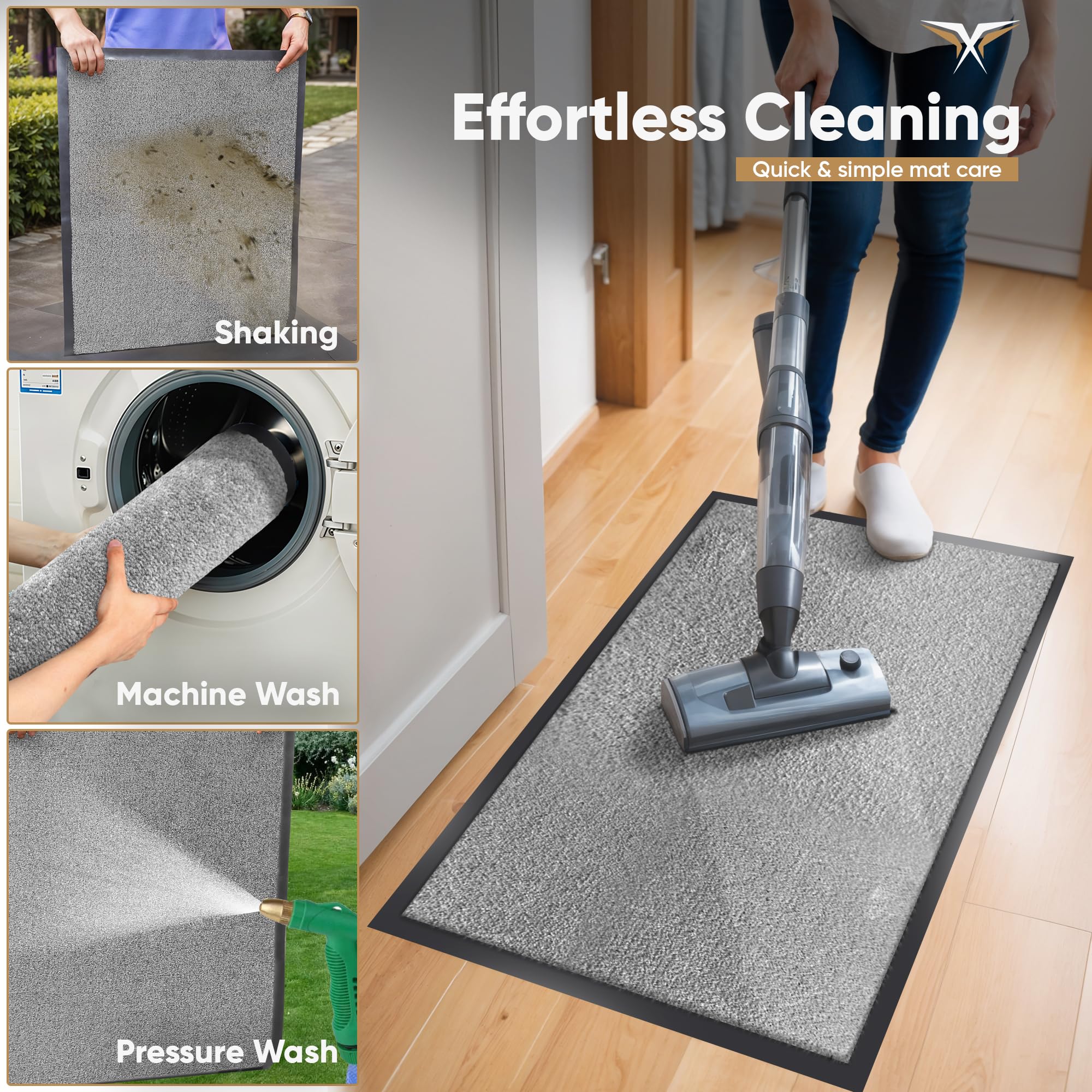 Lexell Non-Slippery Heavy Duty Door Mats, Large & Stylish Washable Rubber Doormats for Indoor & Outdoor - Image 4