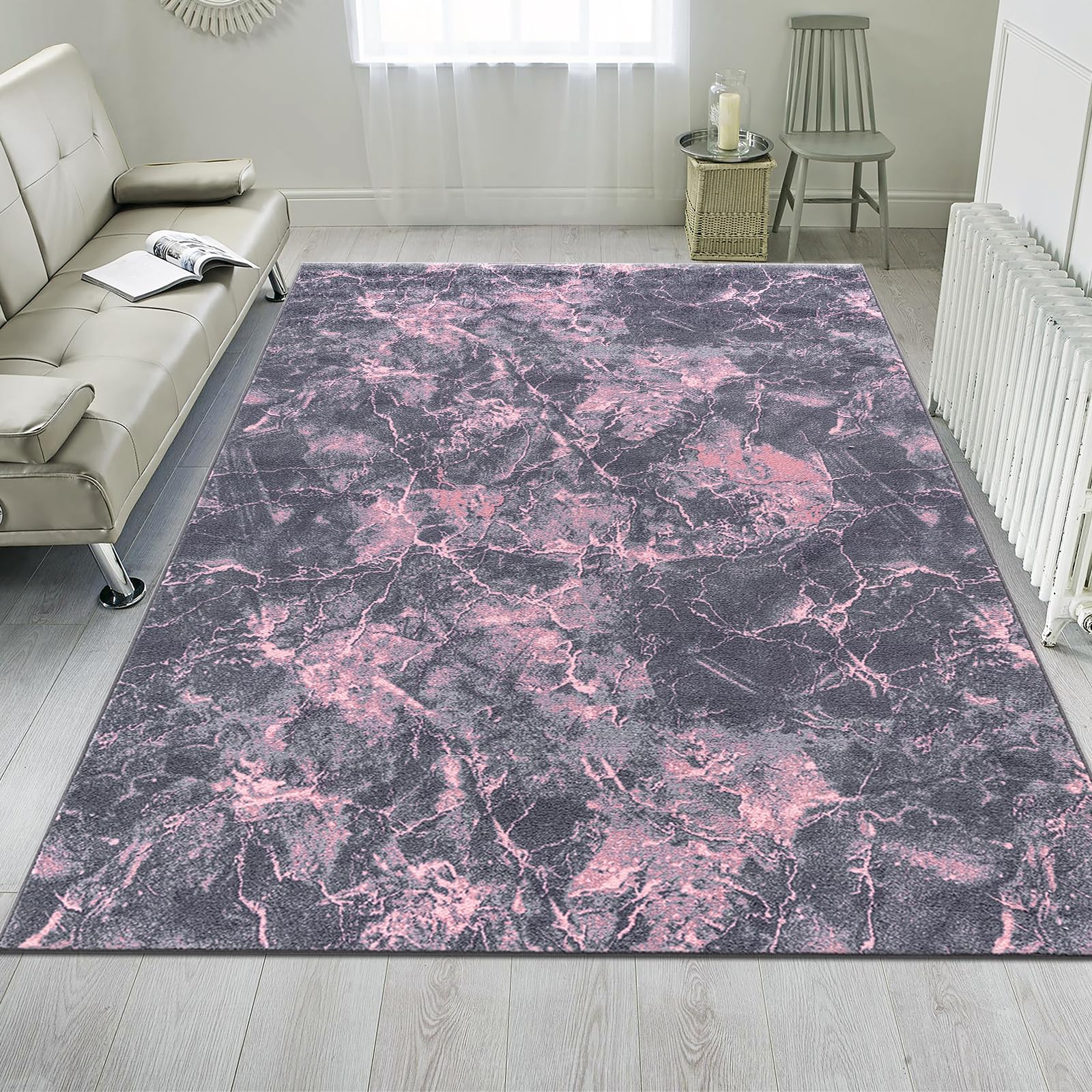 renoazul® Carpet Runners for Hallways Non-Slip Long & Wide Heavy-Duty Plain | 80 x 300 cm Super Absorbent Indoor Stair Carpet and Kitchen Anti-slip Floor Mats - Greeky Rug - Grey & Black — view 95